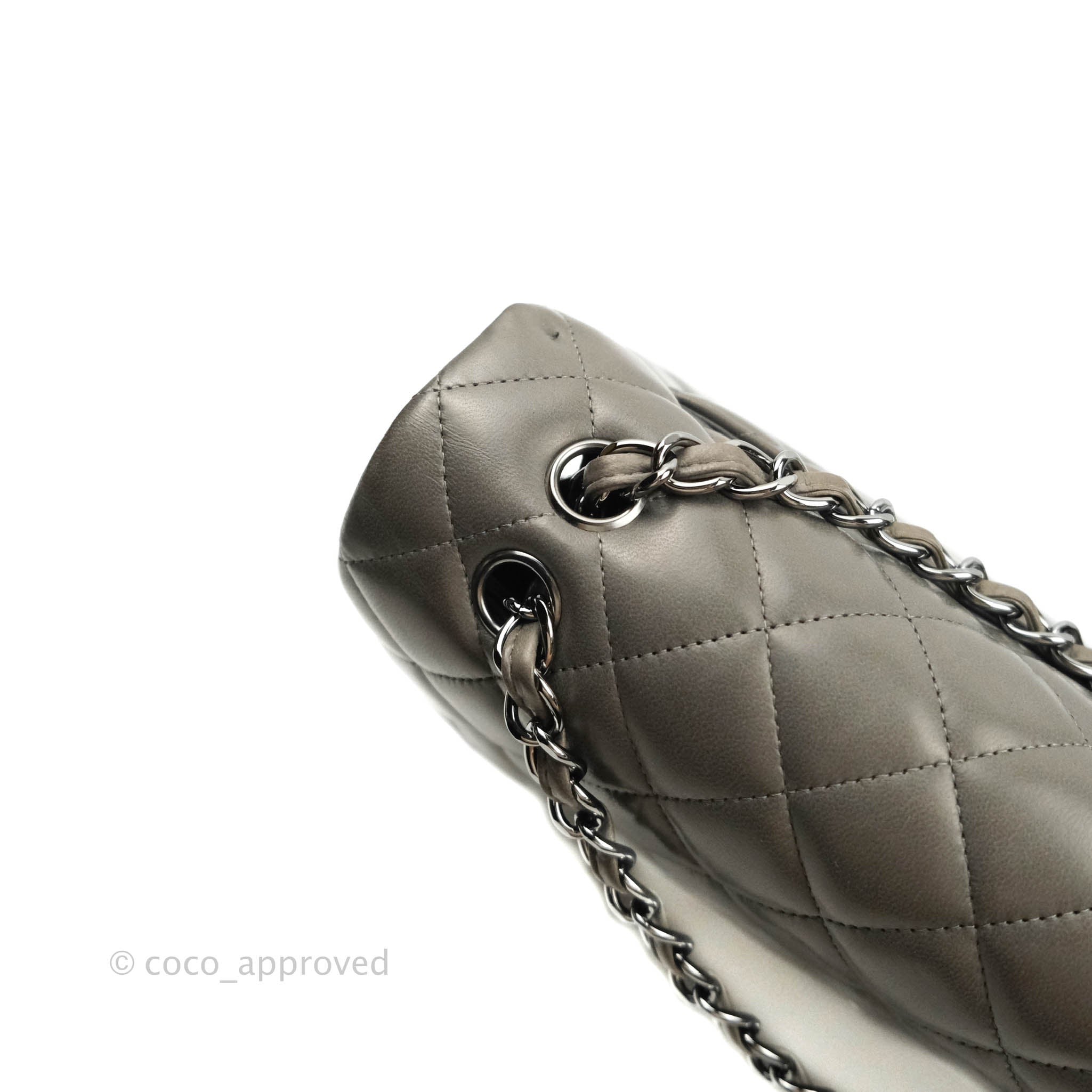 Chanel Lacquered Metal CC Flap Bag Quilted Lambskin Small