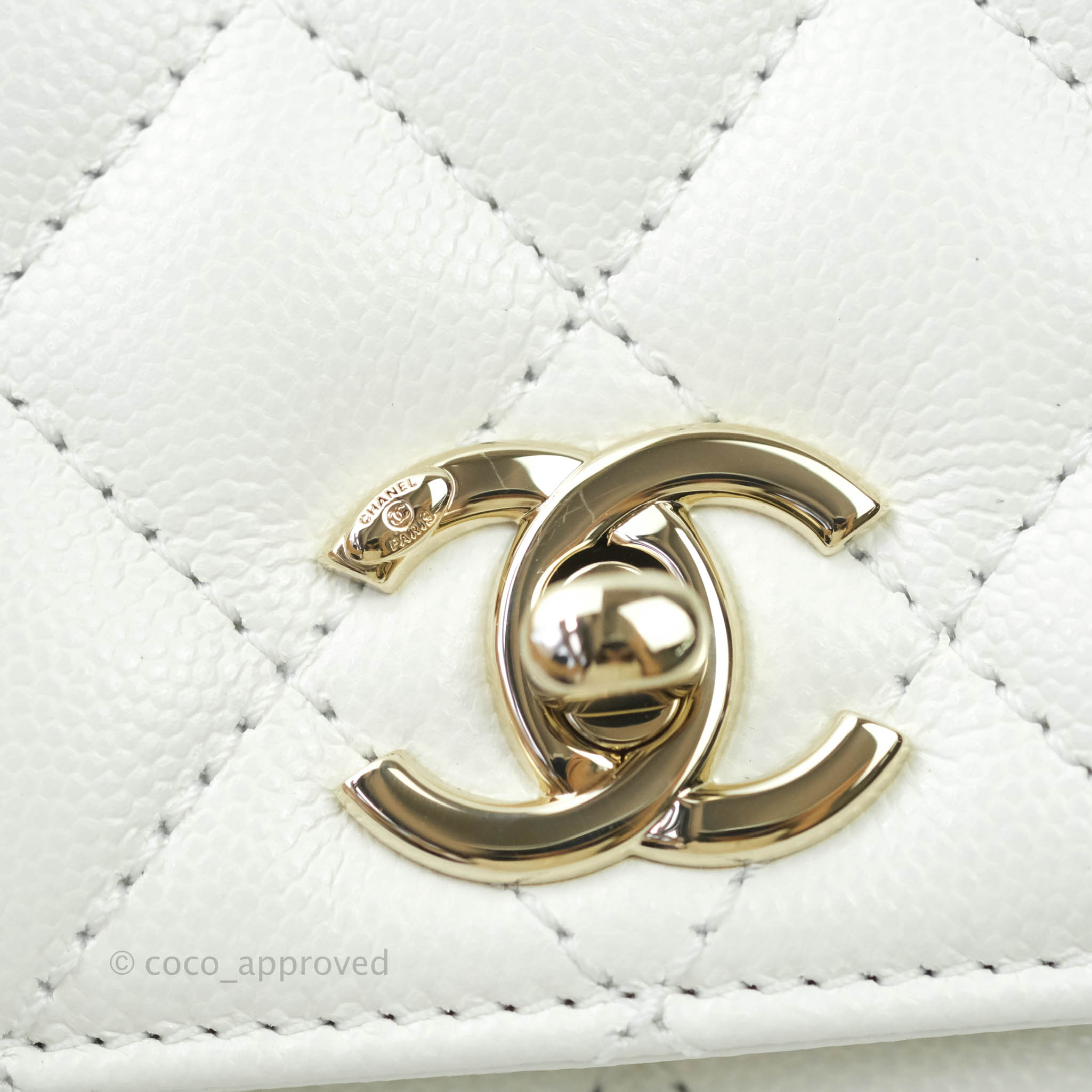 Chanel White Iridescent Quilted Grained Calfskin Extra Mini Flap Bag With  Top Handle Pale Gold Hardware, 2021 Available For Immediate Sale At  Sotheby's