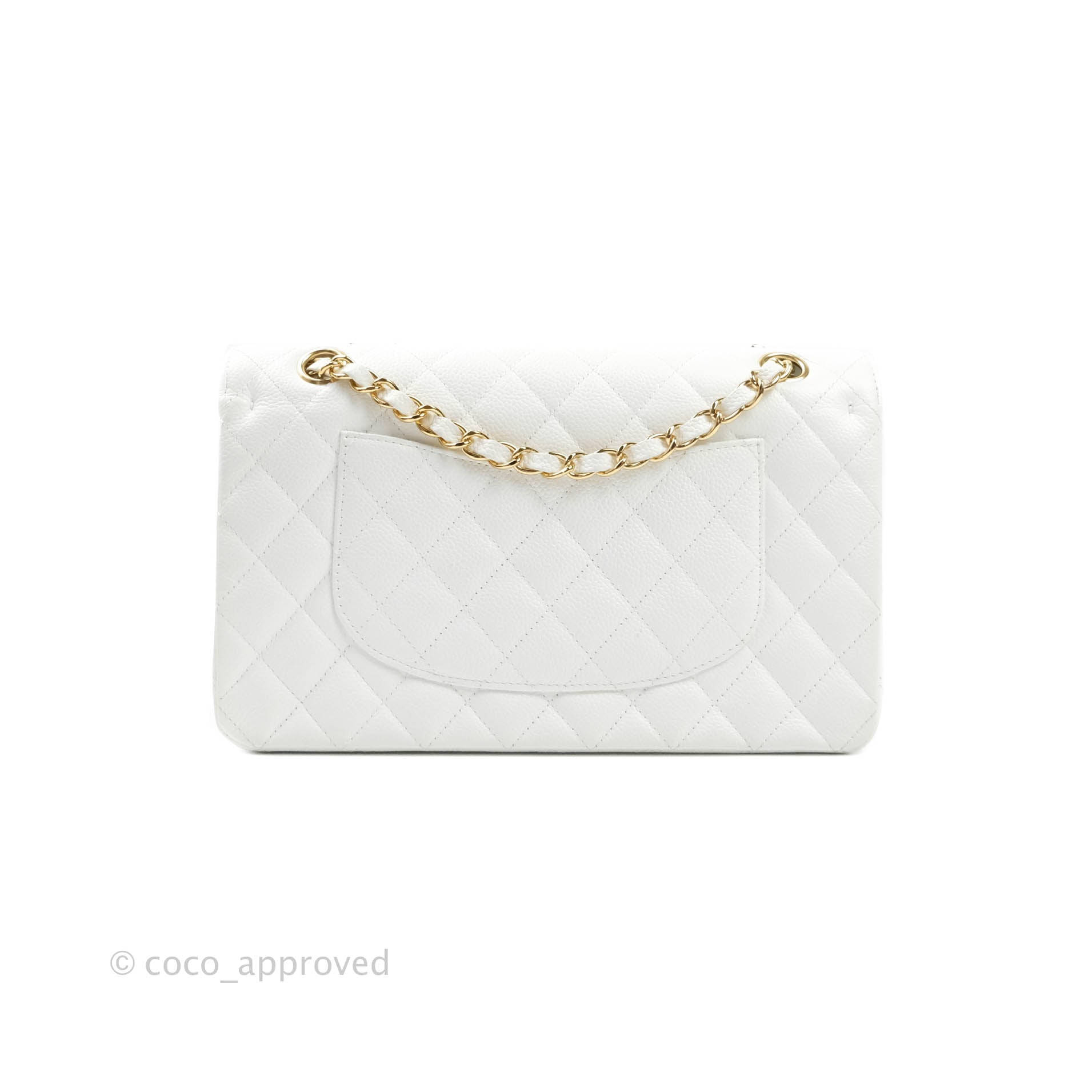 Chanel White Caviar Leather Double Flap Bag ($4,125) ❤ liked on Polyvore  featuring bags, handbag…