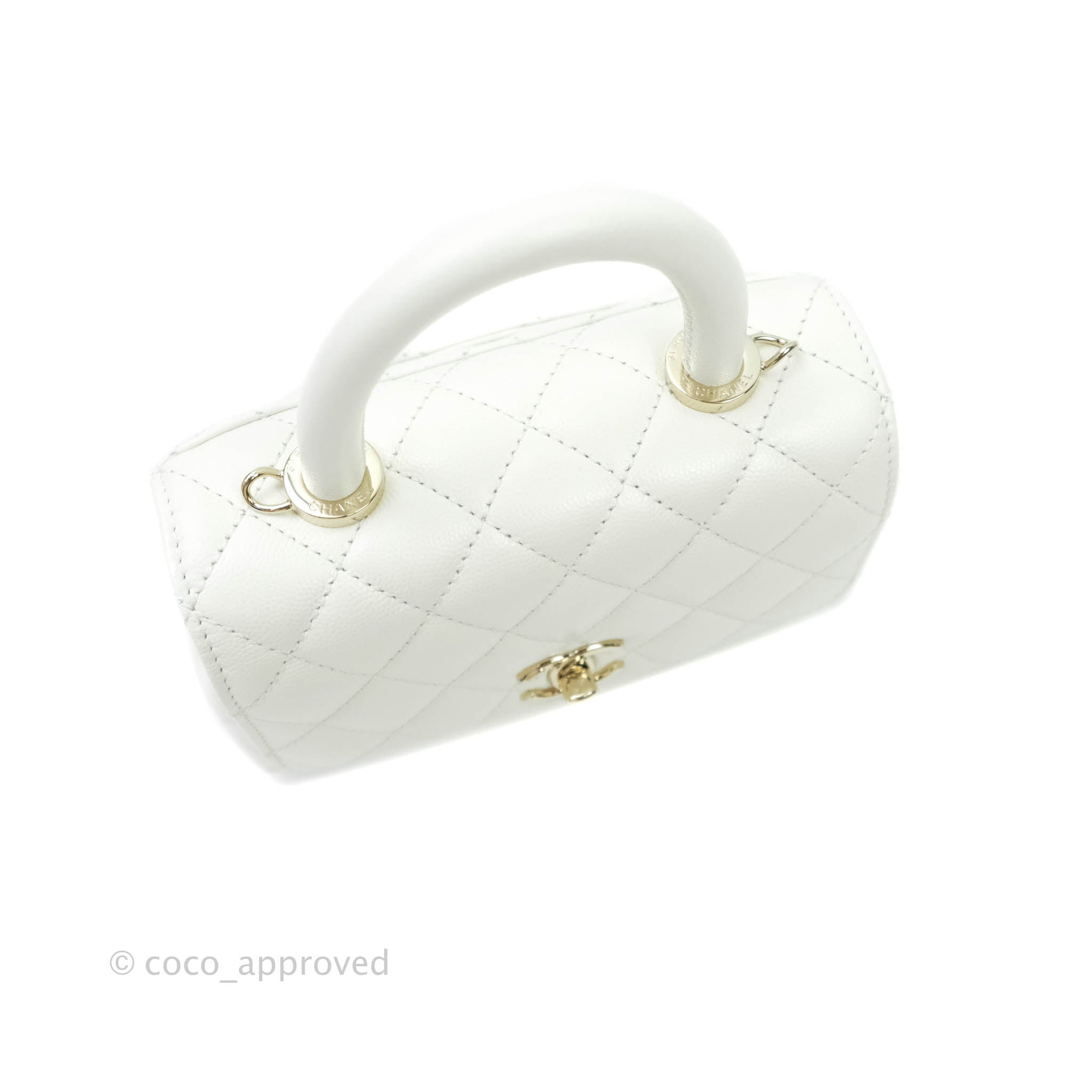 CHANEL 22P White Caviar Small (Mini) Coco Handle *New - Timeless Luxuries