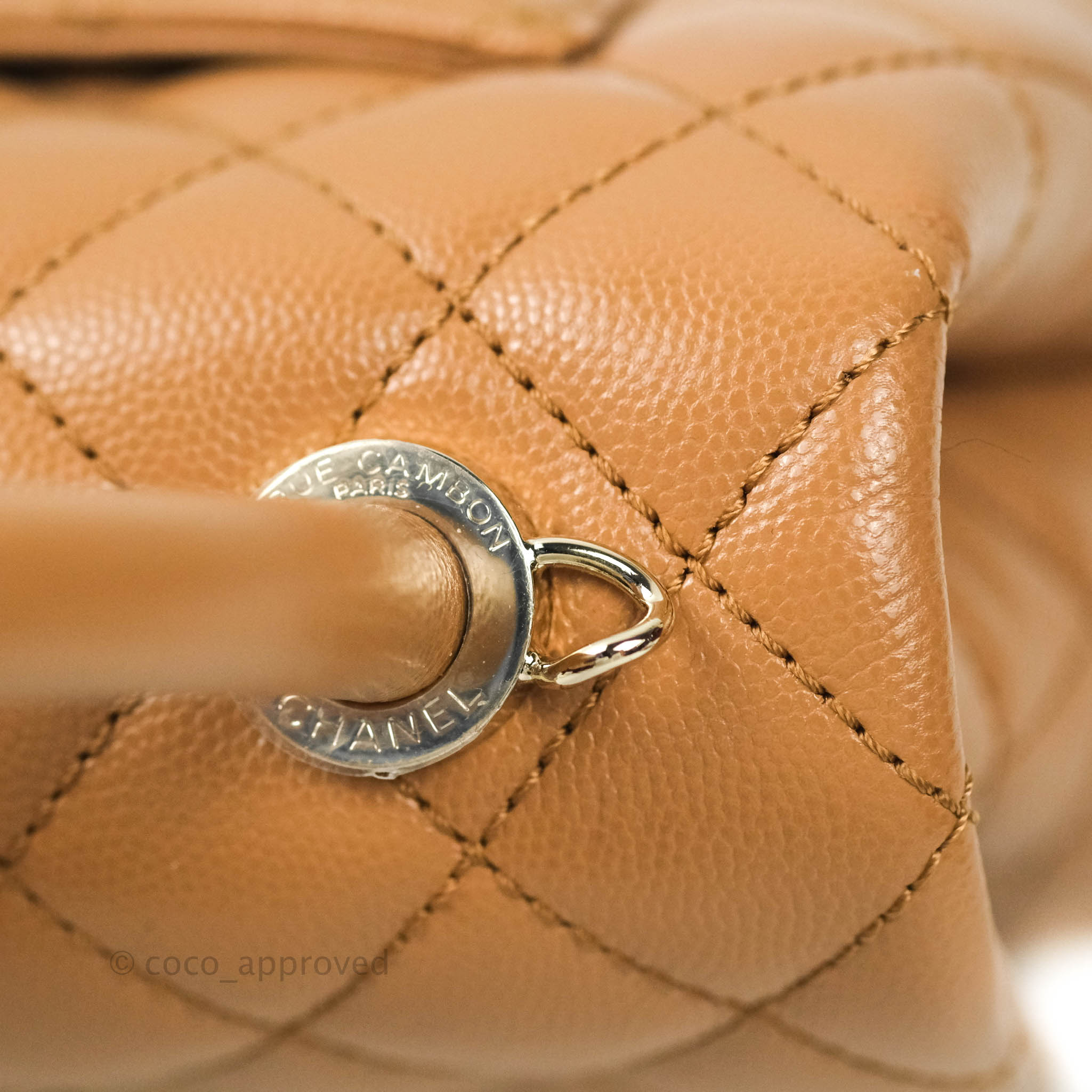 chanel coco handle small beige handbag