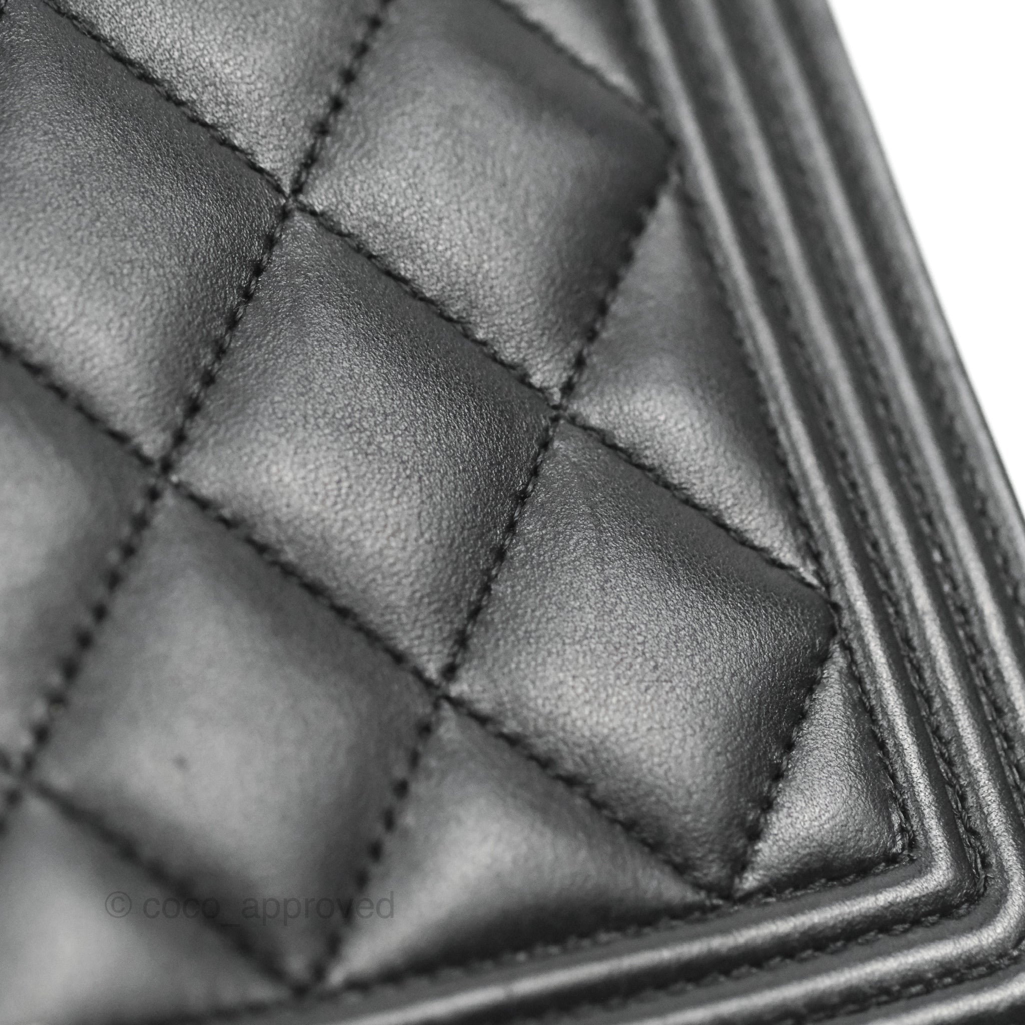 Chanel Quilted Boy Wallet on Chain WOC Black Lambskin Silver Hardware – Coco  Approved Studio