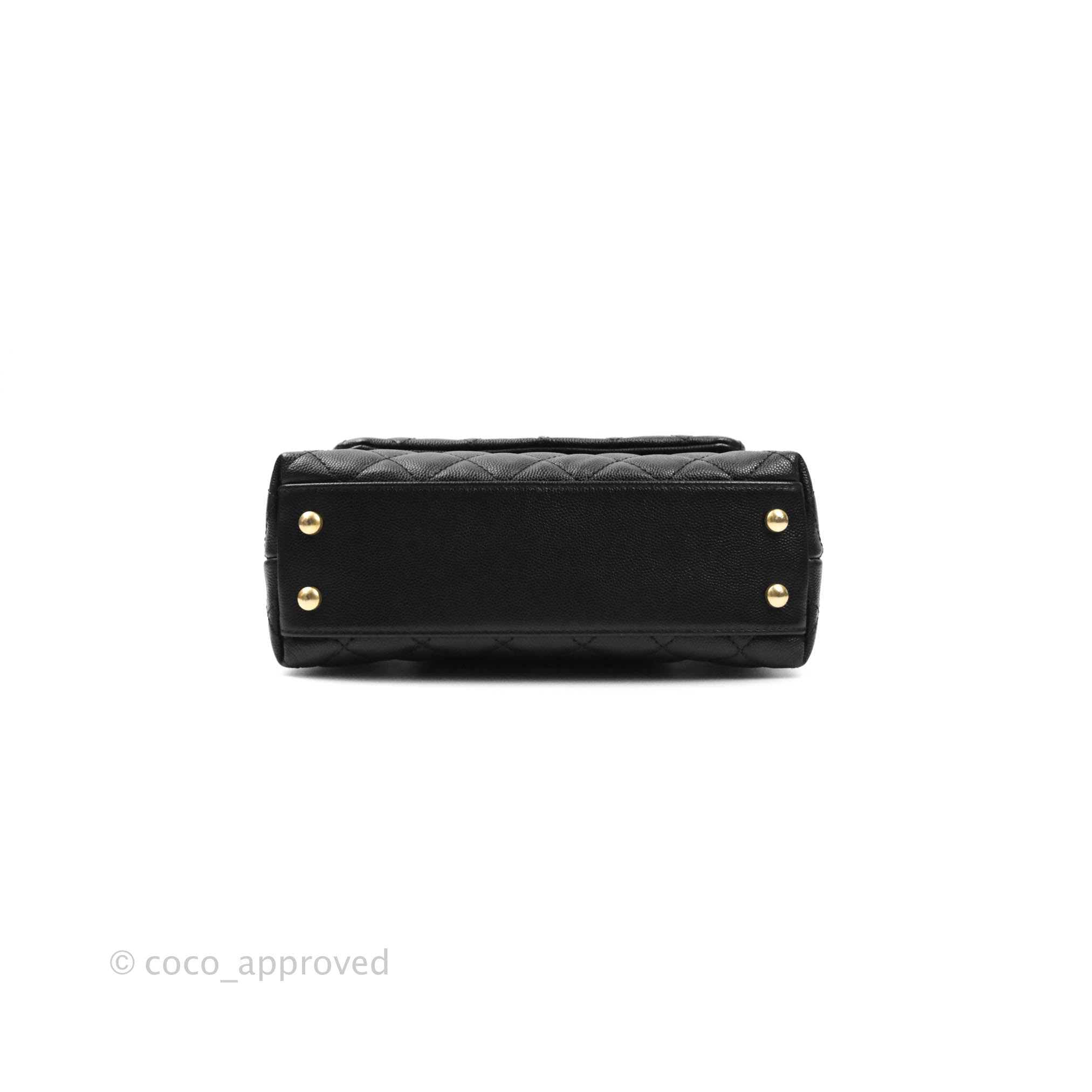 Chanel Mini (Small) Coco Handle Quilted Black Caviar Aged Gold Hardwar –  Coco Approved Studio
