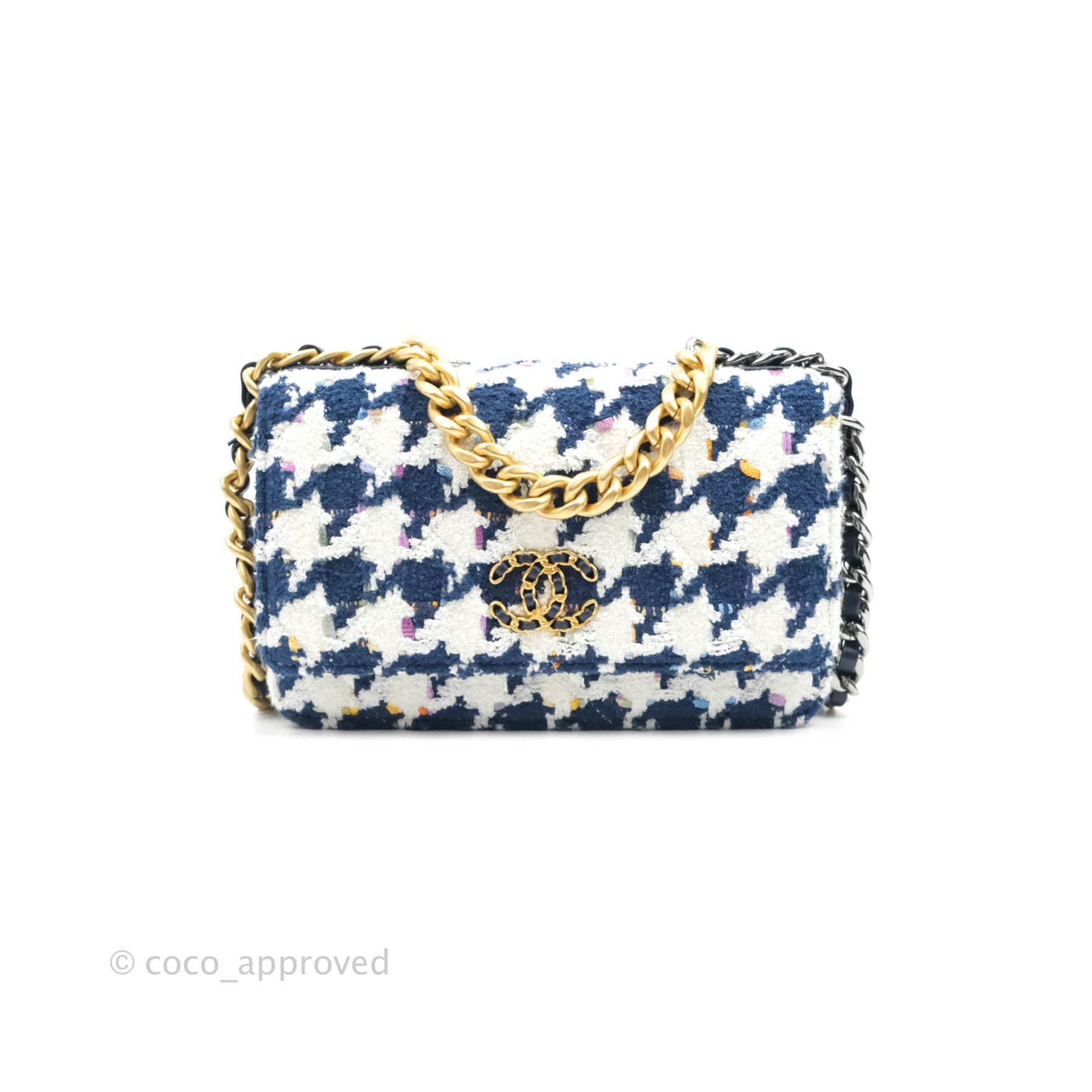 Chanel Medium Tweed 19 Flap Bag - Blue Shoulder Bags, Handbags