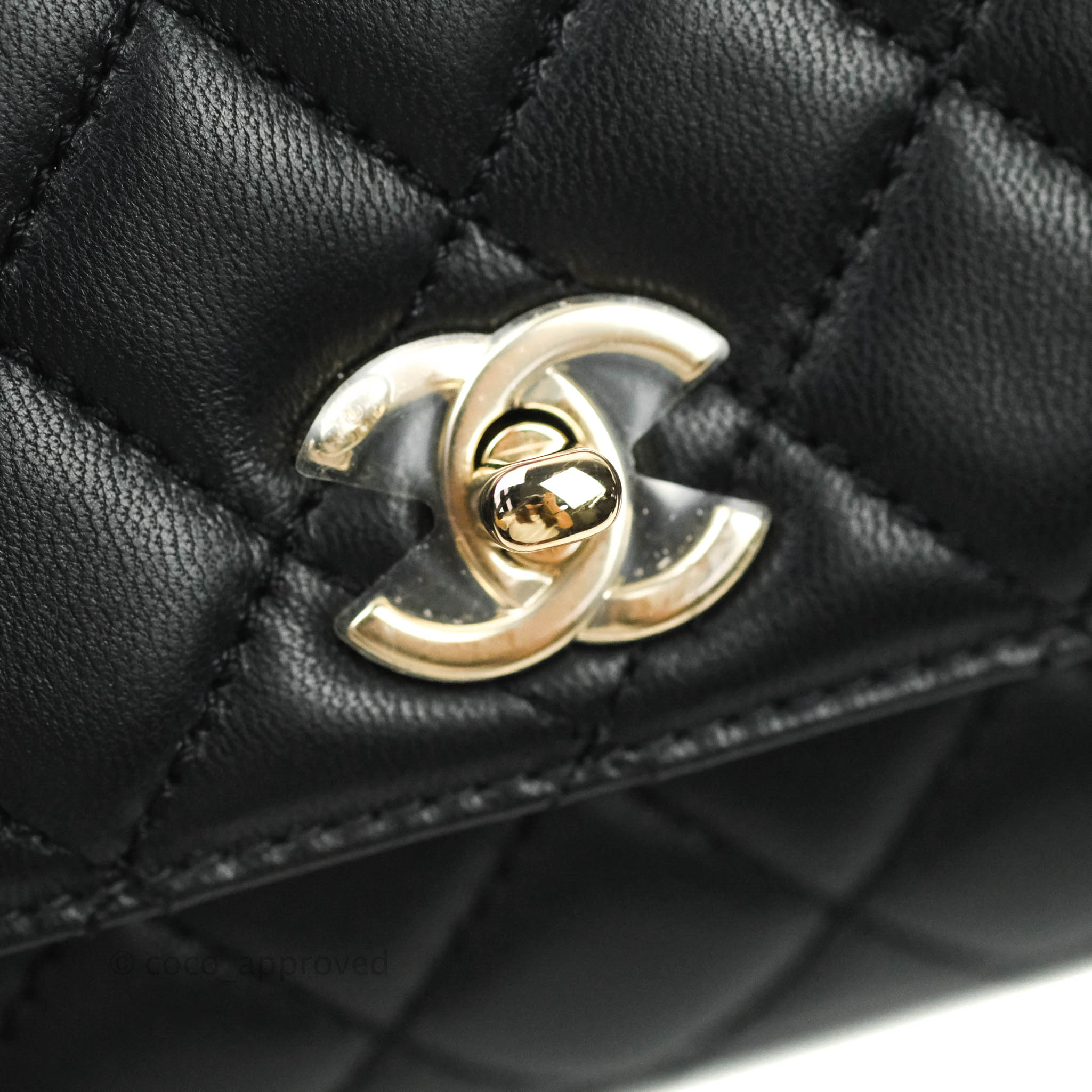CHANEL Caviar Quilted Extra Mini Coco Handle Flap Black 621369