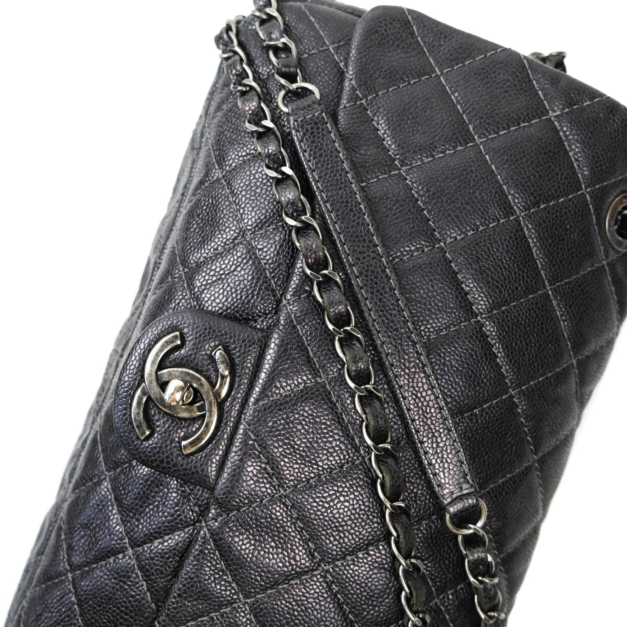 Chanel Easy Flap Bag Quilted Caviar Jumbo