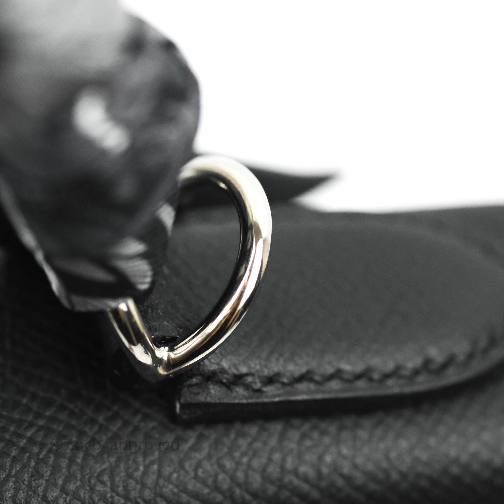 Hermès Kelly 28 Black Epsom With Silver Hardware