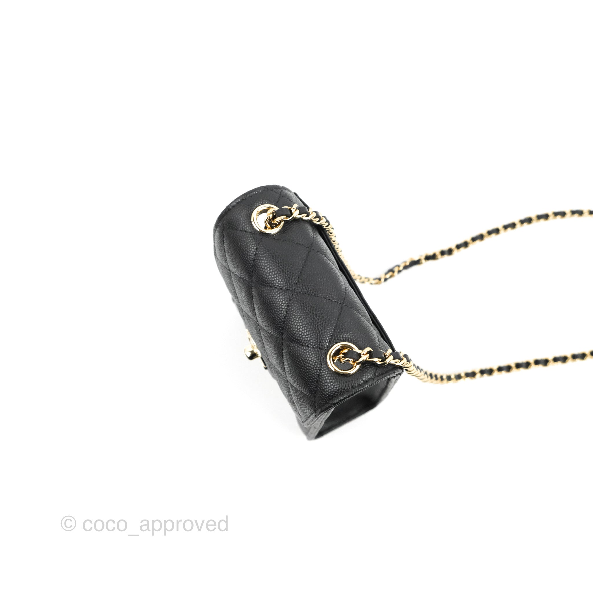 Chanel Classic Quilted Phone Holder Black Caviar Gold Hardware – Coco  Approved Studio