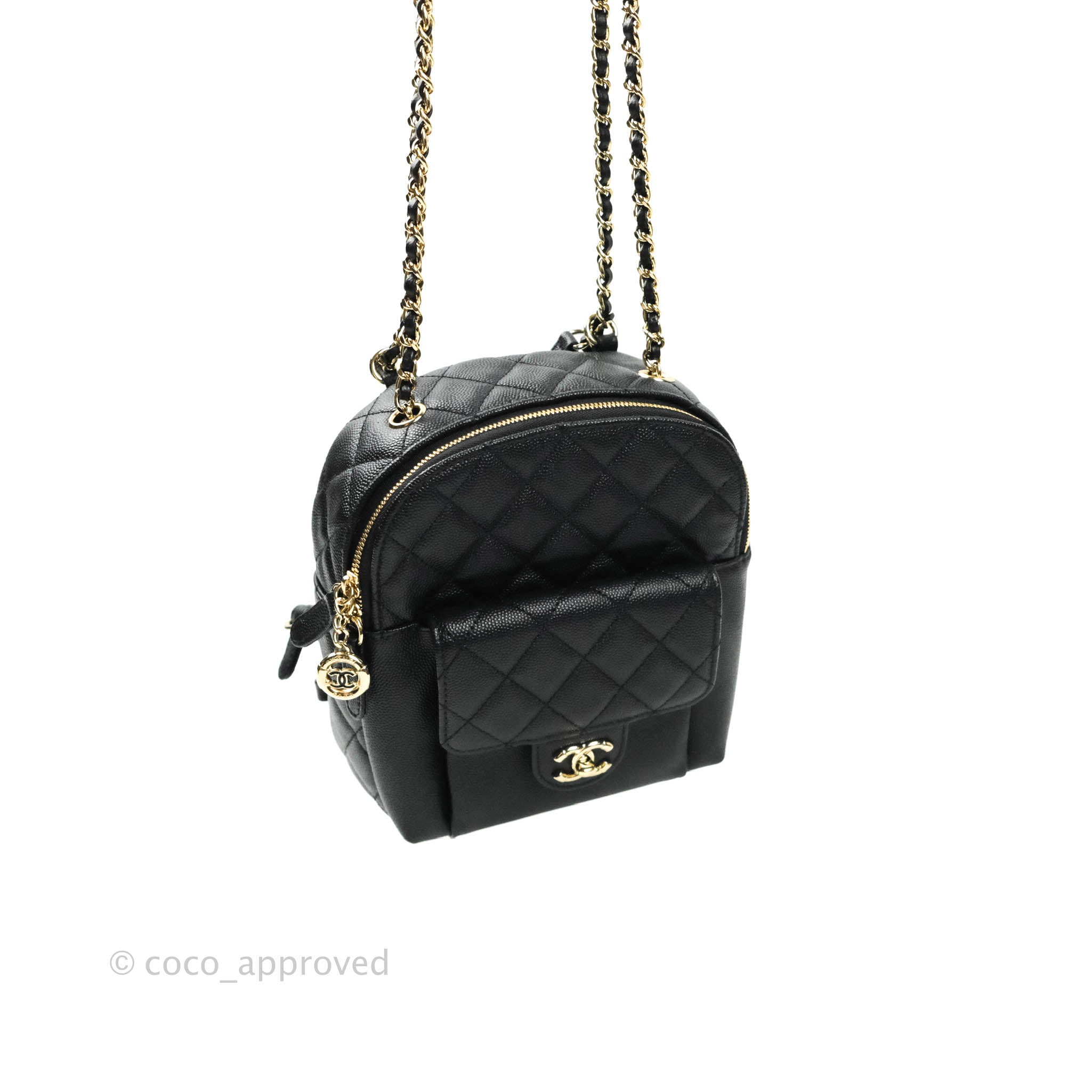 CHANEL Caviar Quilted Small CC Day Backpack Black 337688