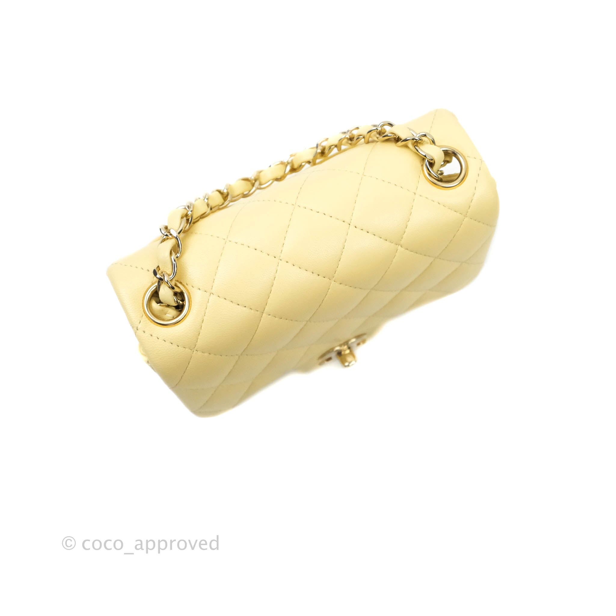 Chanel Mustard Yellow Quilted Lambskin Mini Square Camellia Flap Bag Gold  Hardware, 2003-2004 Available For Immediate Sale At Sotheby's