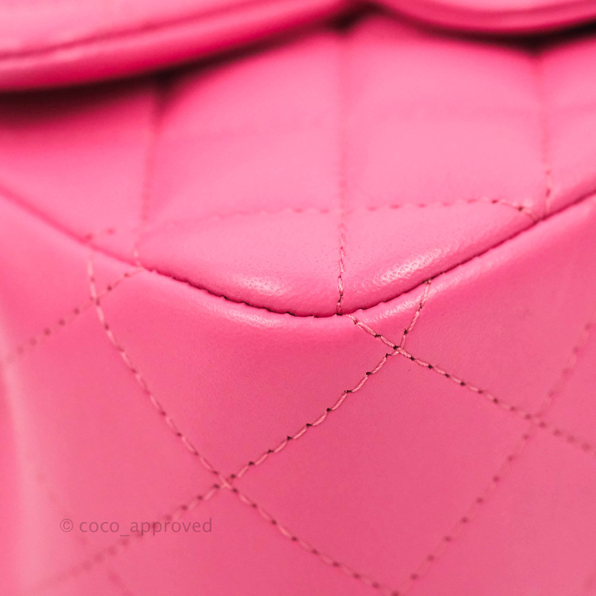 CHANEL Metallic Lambskin Quilted Ombre Mini Square Flap Pink