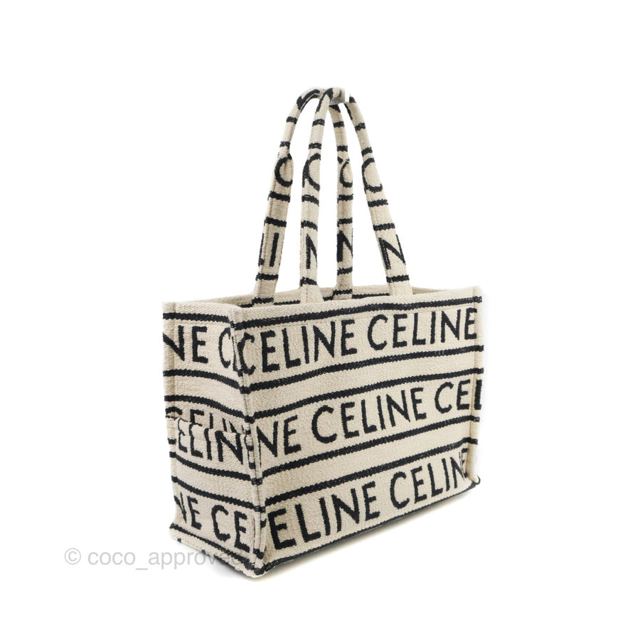 Celine Large Cabas Thais In Striped Textile in Blue