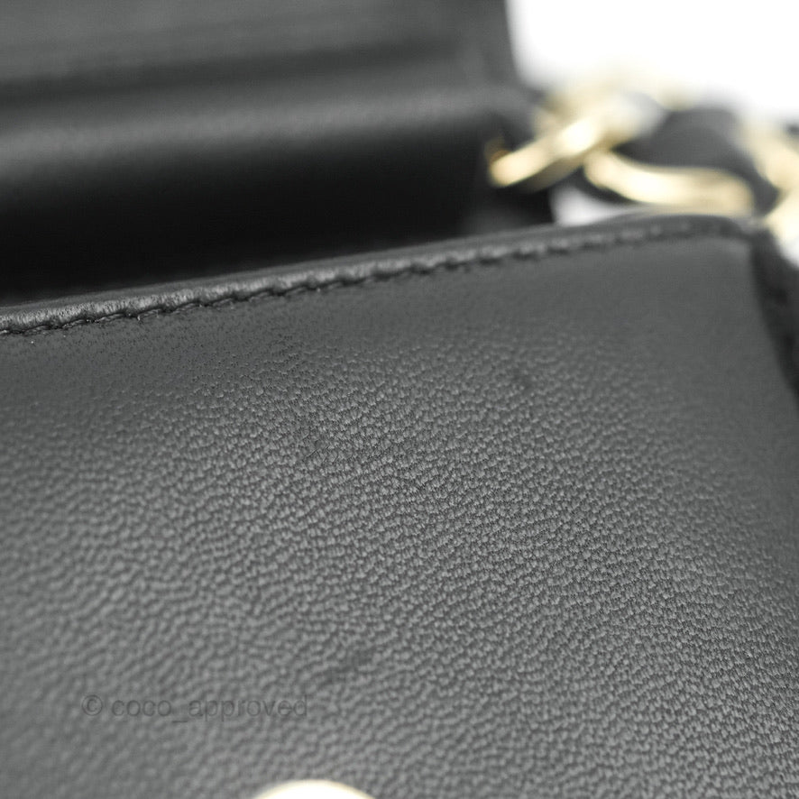 Chanel Mini Bag Black Lambskin Crochet Gold Hardware 22C – Coco