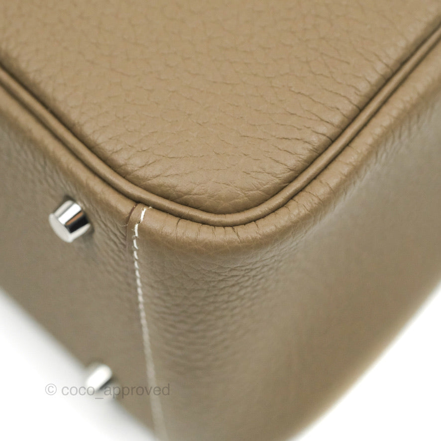 Hermès Mini Lindy 20 Etoupe Clemence Silver Hardware – Coco