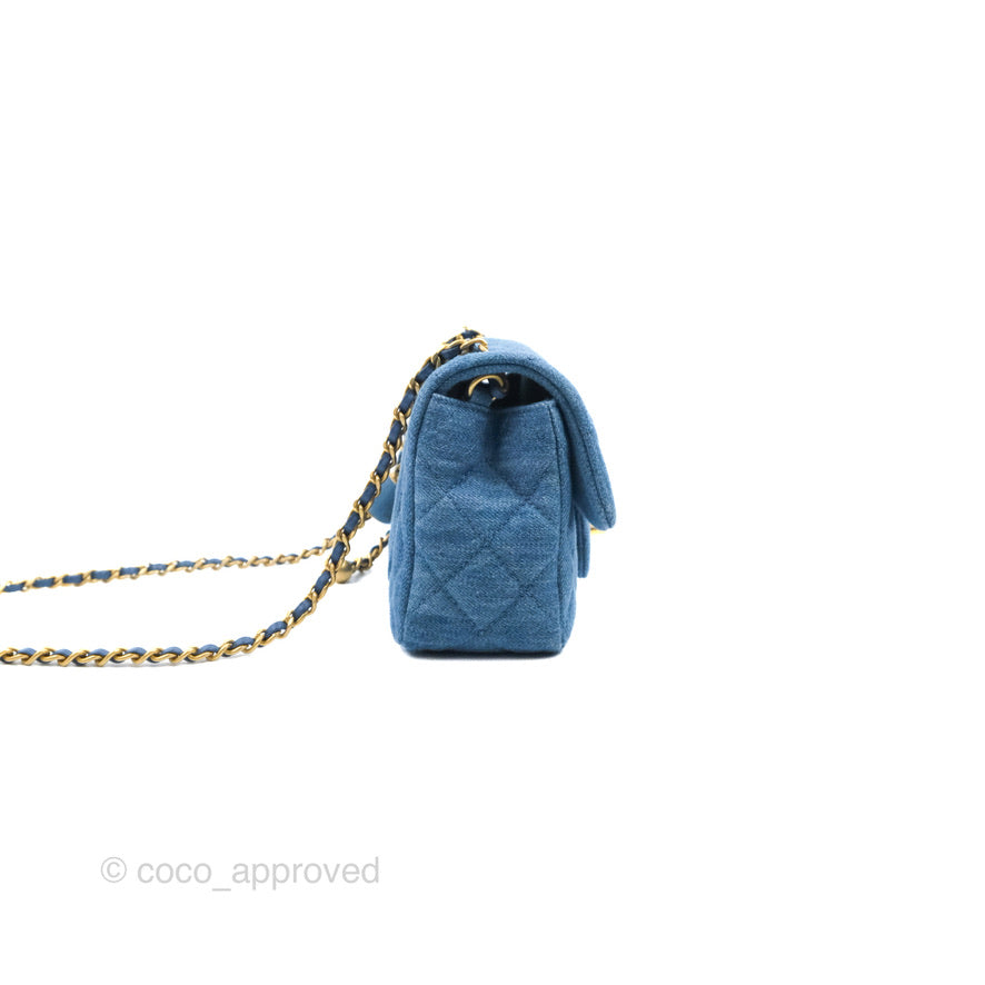 chanel blue jean purse crossbody