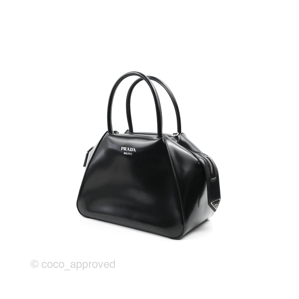 Prada Small Supernova Handbag Brushed Leather Black