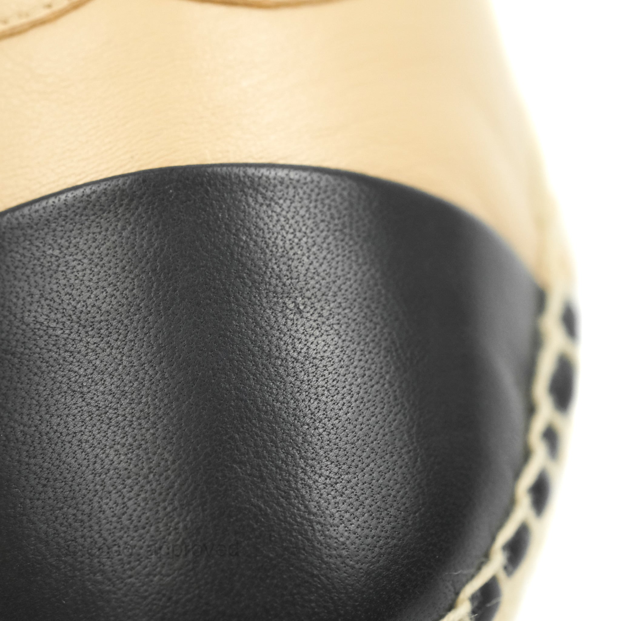 Chanel CC Espadrilles Beige Black Lambskin Size 38
