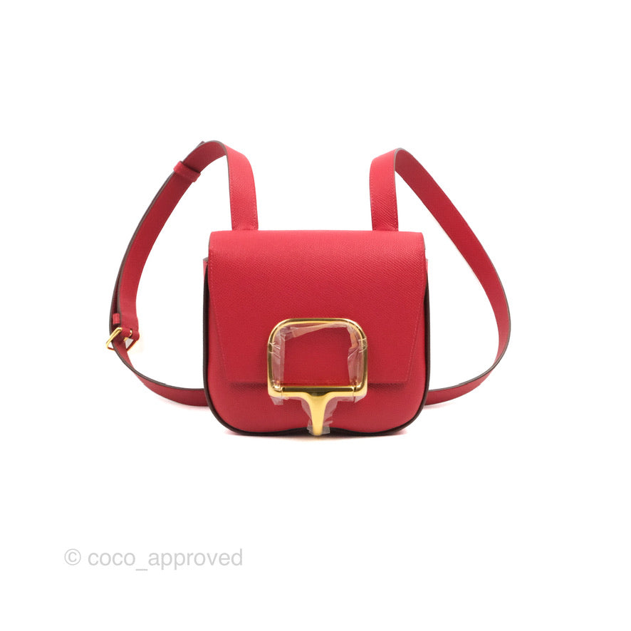 Hermès Della Cavalleria Mini Bag Rouge Piment Epsom Gold Hardware