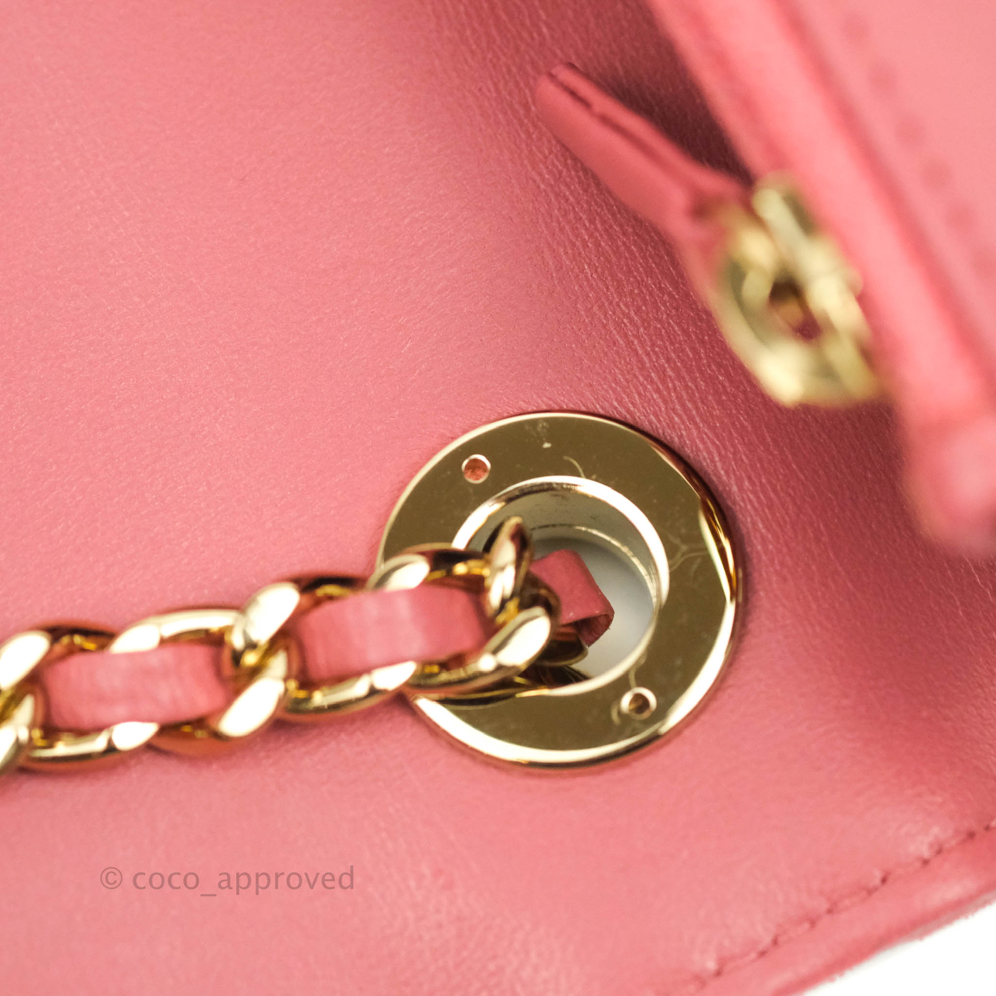 Chanel Pink WOC Chevron Wallet on Gold Chain – RELUXE1ST