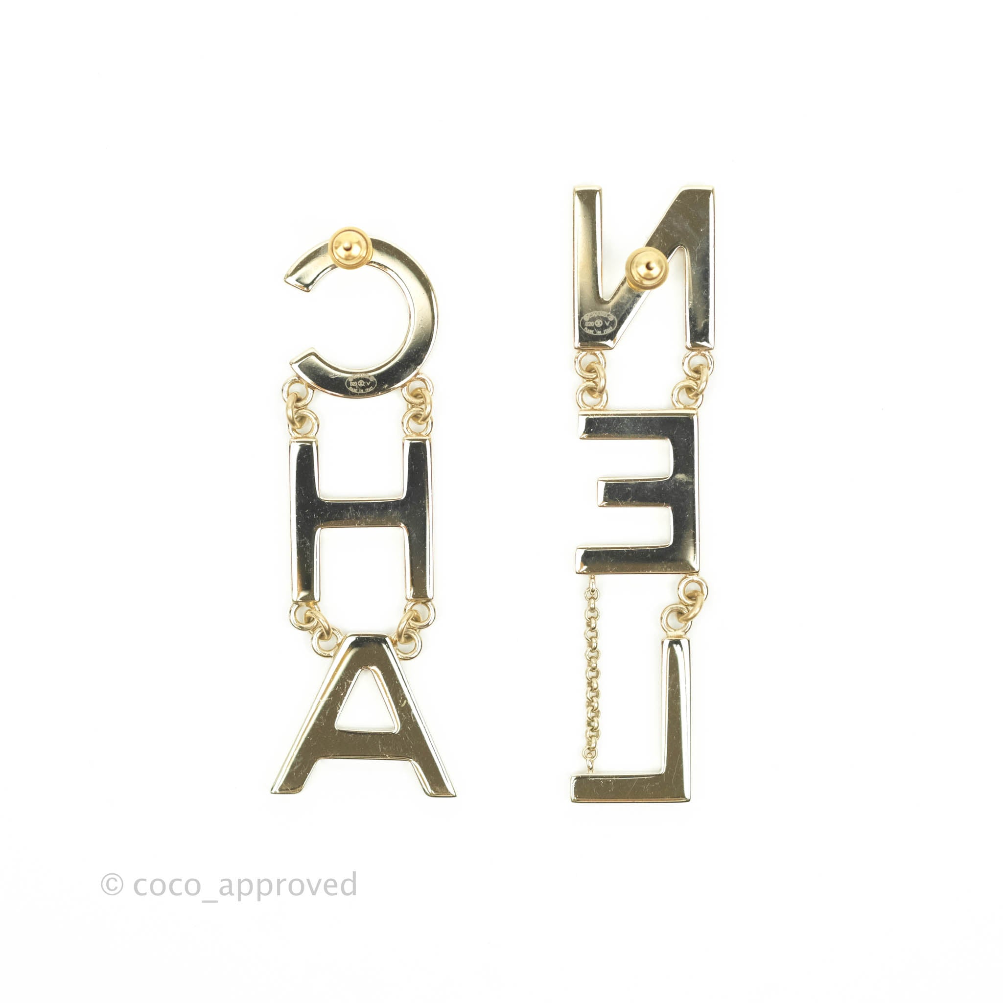 Chanel letter drop earrings Clearance