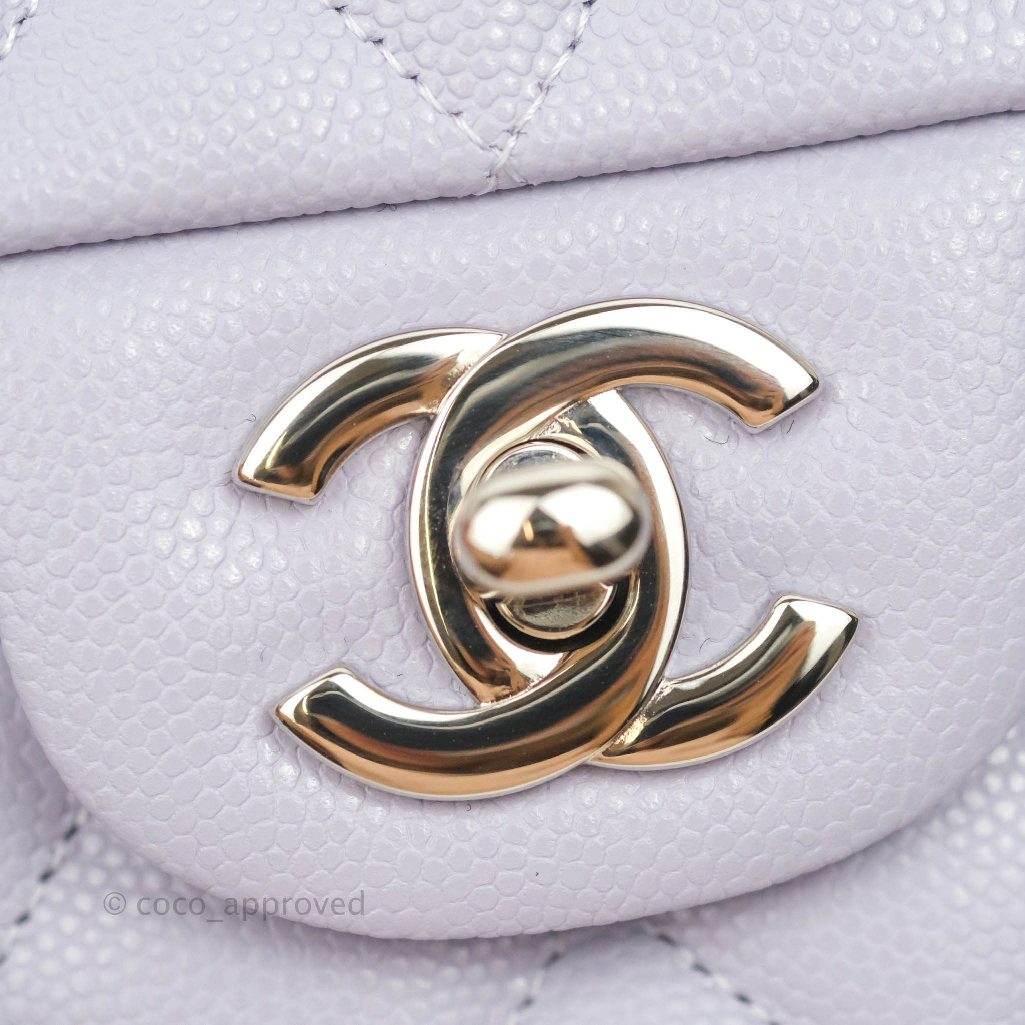 Chanel Classic Medium Double Flap 21K Purple/Lilac Quilted Caviar