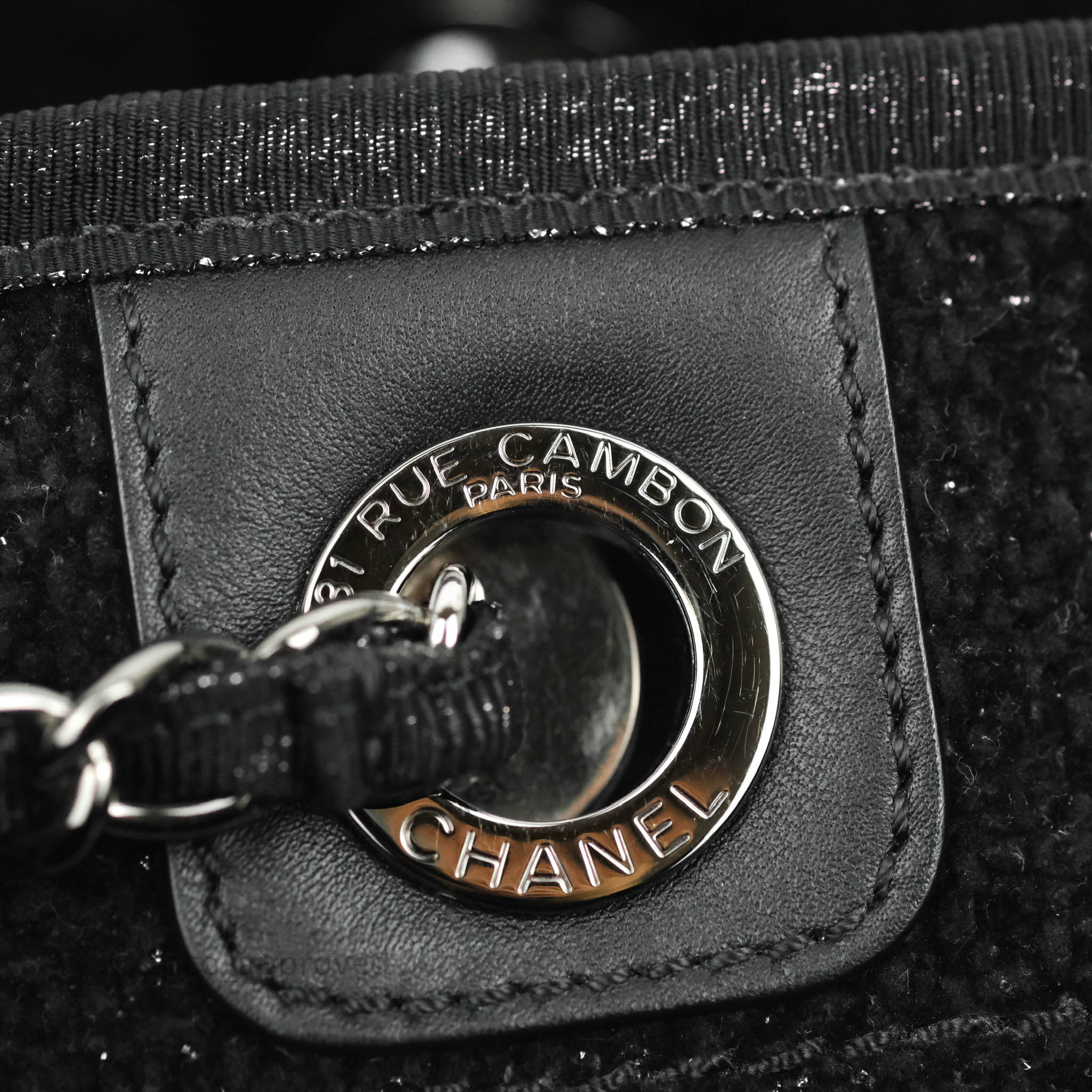 Chanel Medium Deauville Black Glitter Lurex Tote Bag 19A – Coco