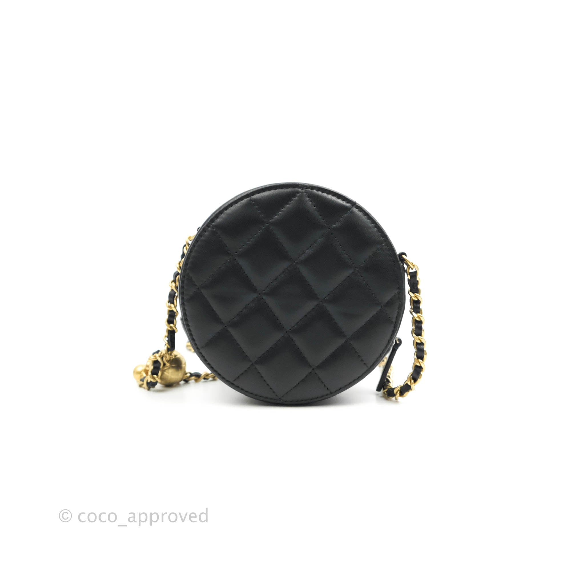 Chanel Black Satin Clutch Bag with Pearl Tassel . Very Good to, Lot #58225