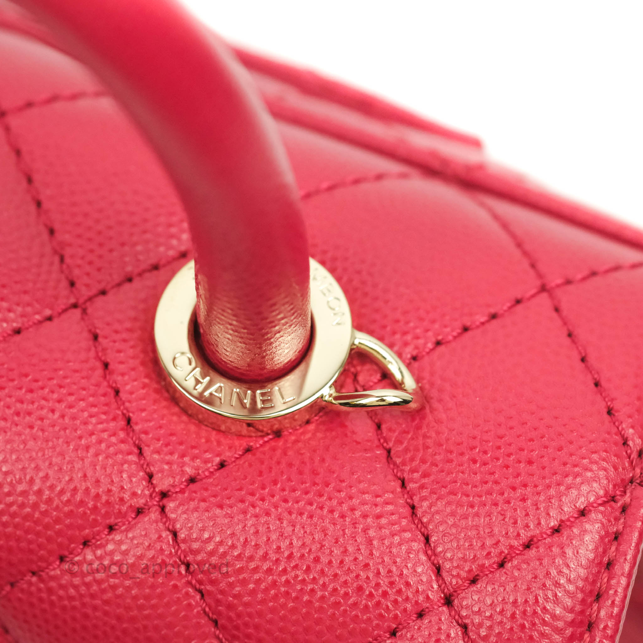 Chanel Small (Mini) Coco Handle Quilted Rosy Red Caviar Gold Hardware – Coco  Approved Studio