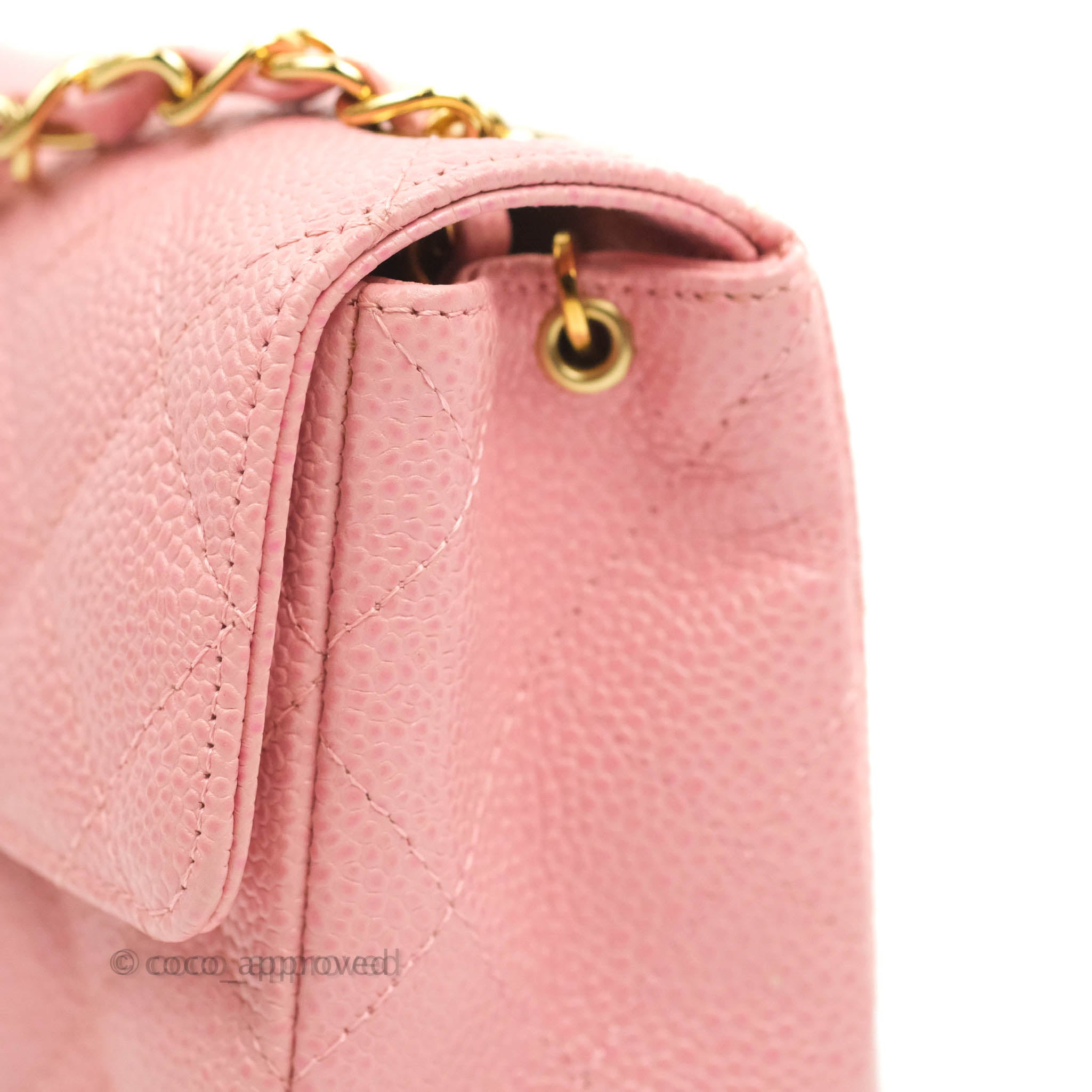 Chanel Vintage Quilted Mini Square Flap Pink Caviar 24K Gold Hardware – Coco  Approved Studio