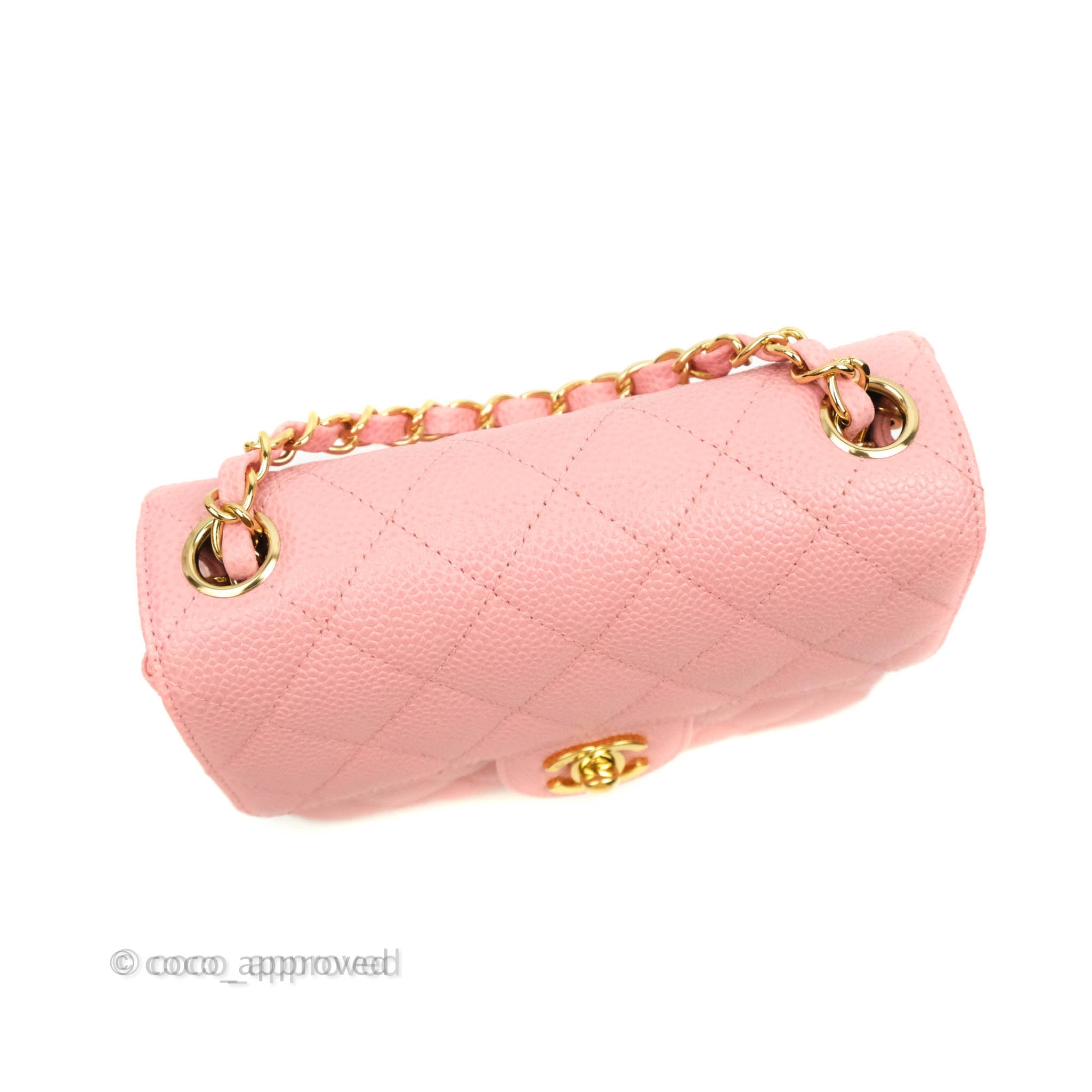 Chanel Vintage Quilted Mini Square Flap Pink Caviar 24K Gold Hardware –  Coco Approved Studio
