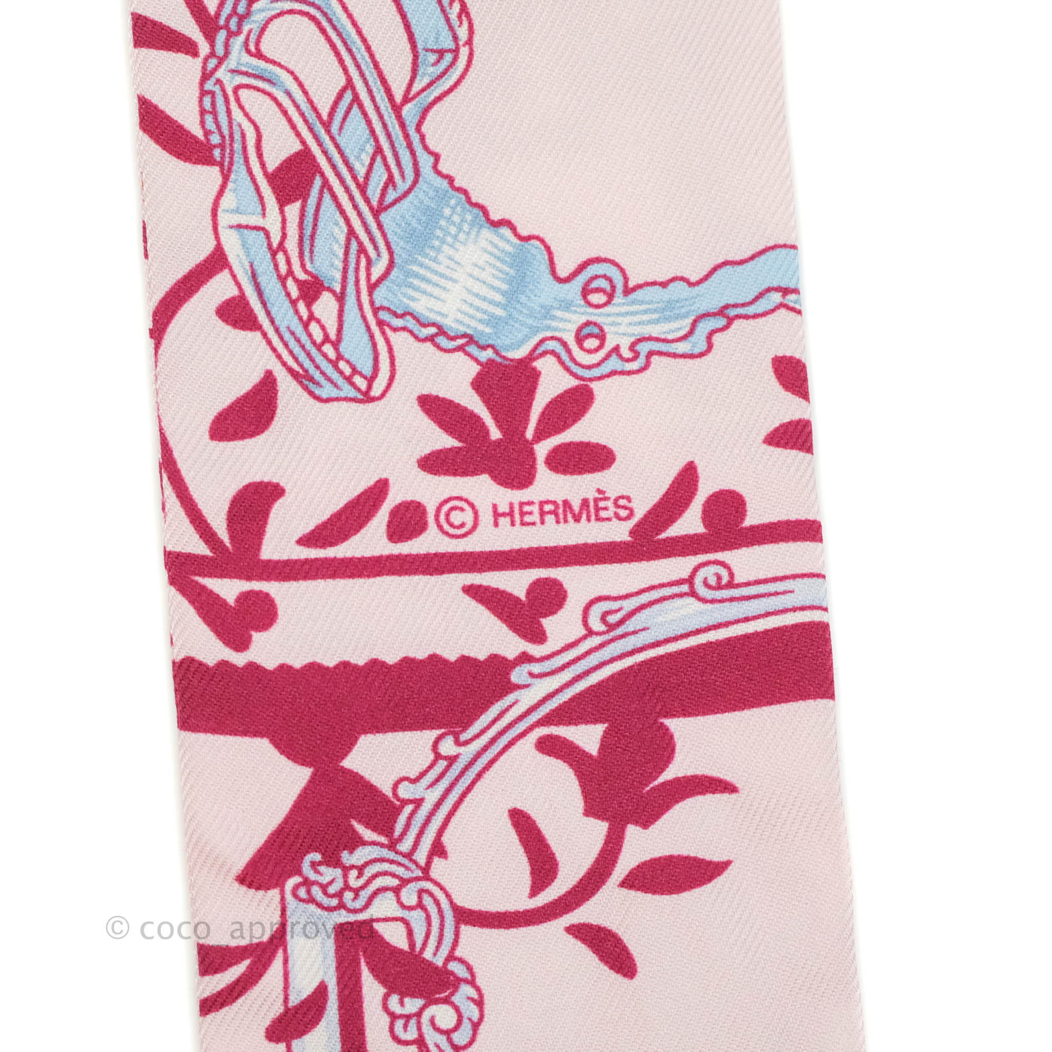 Hermès HERMES Twilly Scarf Silk Pink Auth am3713 ref.787353 - Joli