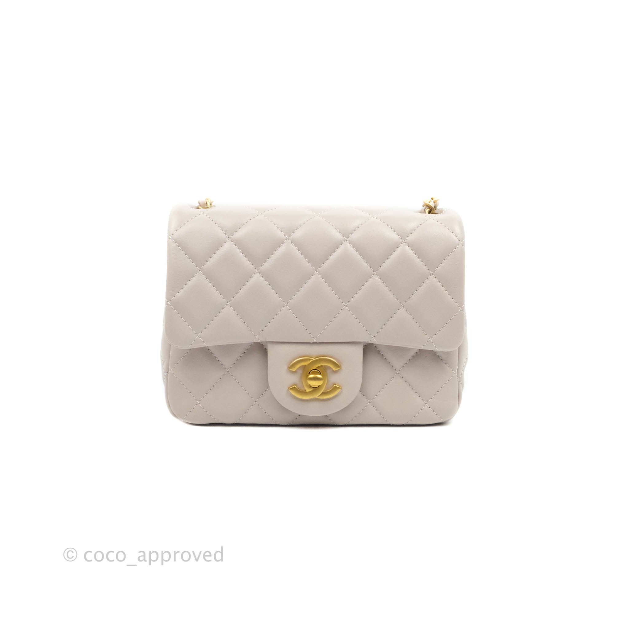 Chanel Purple Quilted Lambskin Square Mini Flap Pearl Crush Aged Gold  Hardware, 2022 Available For Immediate Sale At Sotheby's