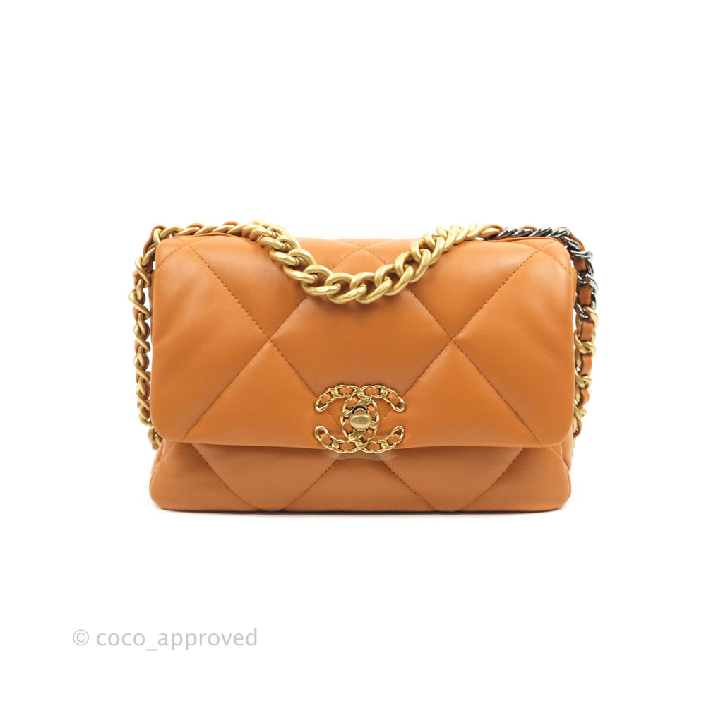 Chanel 19 Small Caramel Brown Mixed Hardware 21A