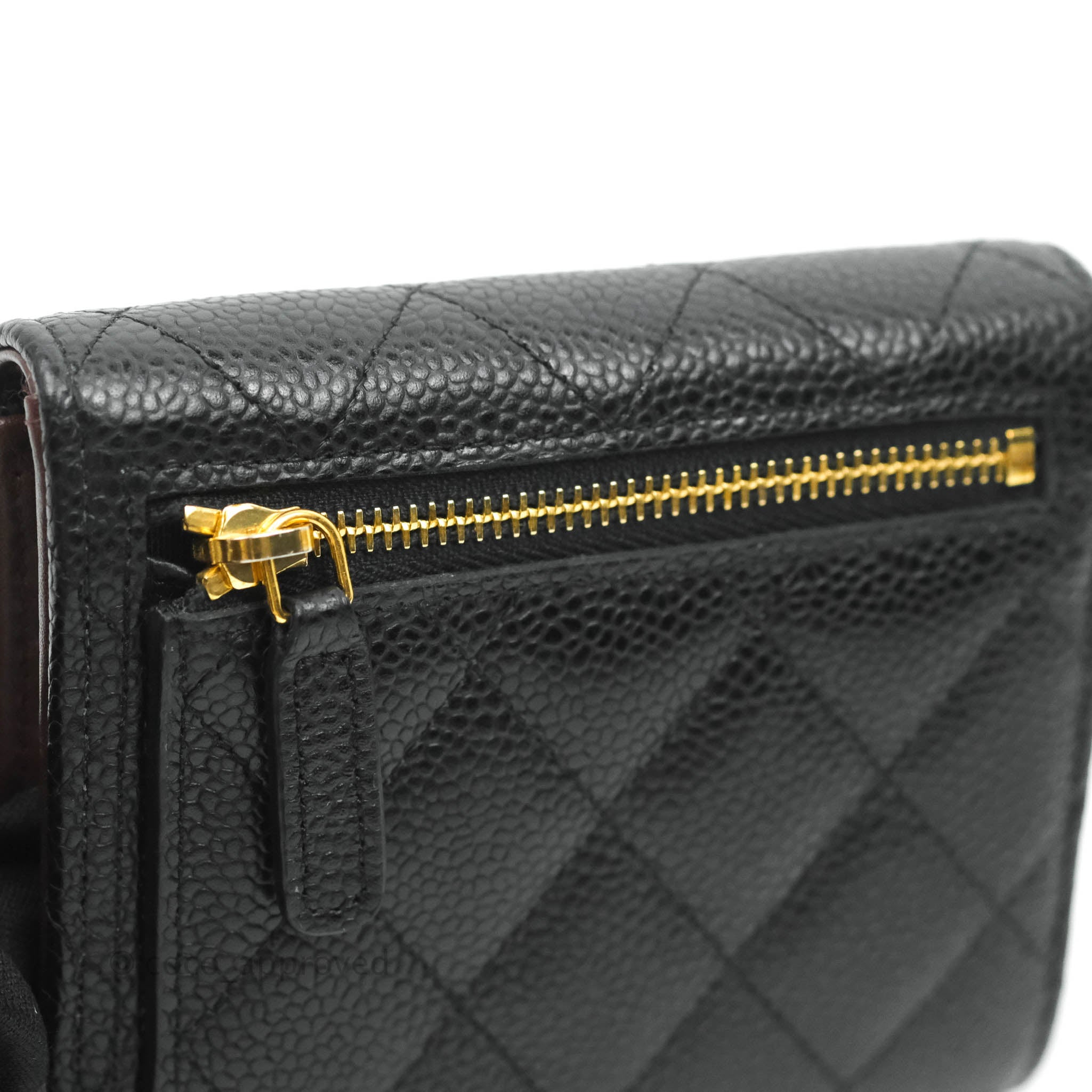 Chanel Classic Short Flap Wallet Black Caviar Gold Hardware – Coco