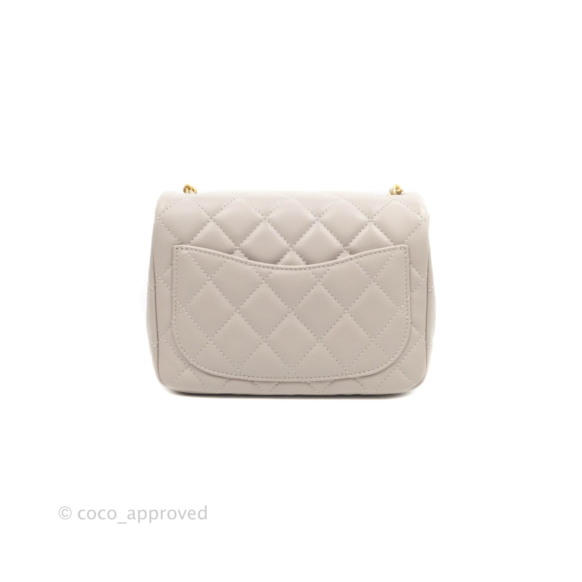 Chanel Mini Square Pearl Crush Quilted Pale Lilac Lambskin Gold Hardwa –  Coco Approved Studio