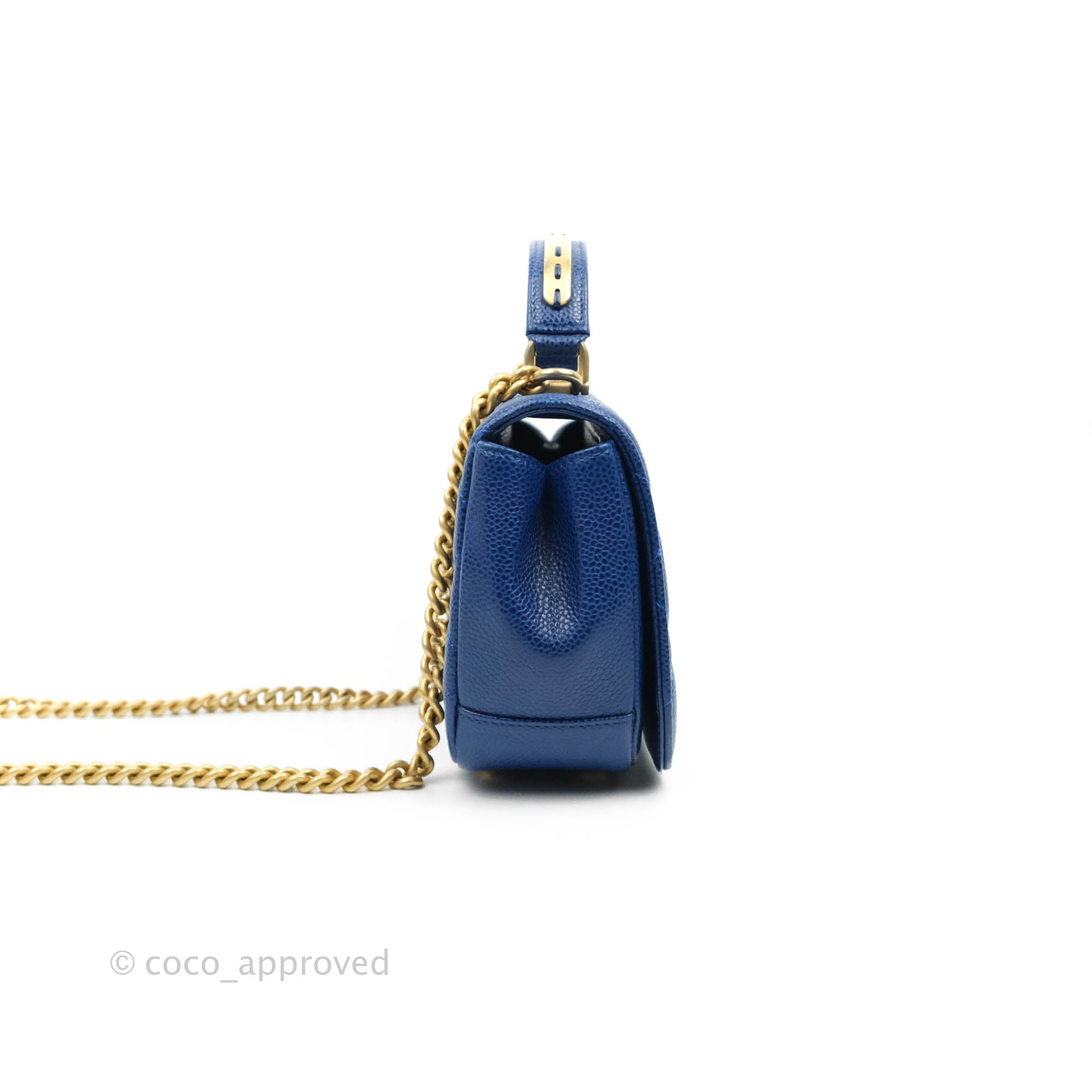 What Goes Around Comes Around Chanel Mini Barrel Bag in Blue
