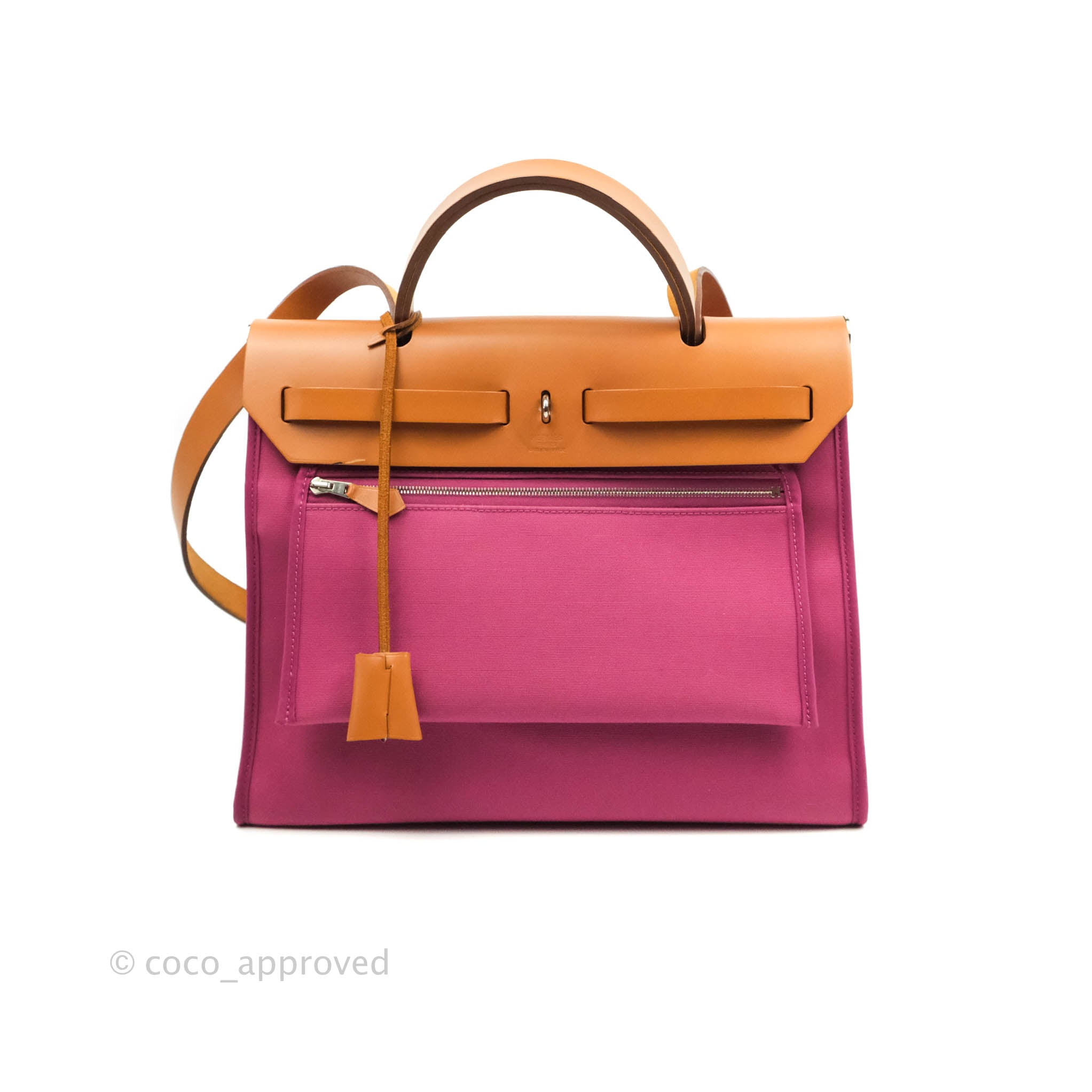Hermes Herbag Zip Leather and Toile 31 Purple 1907726