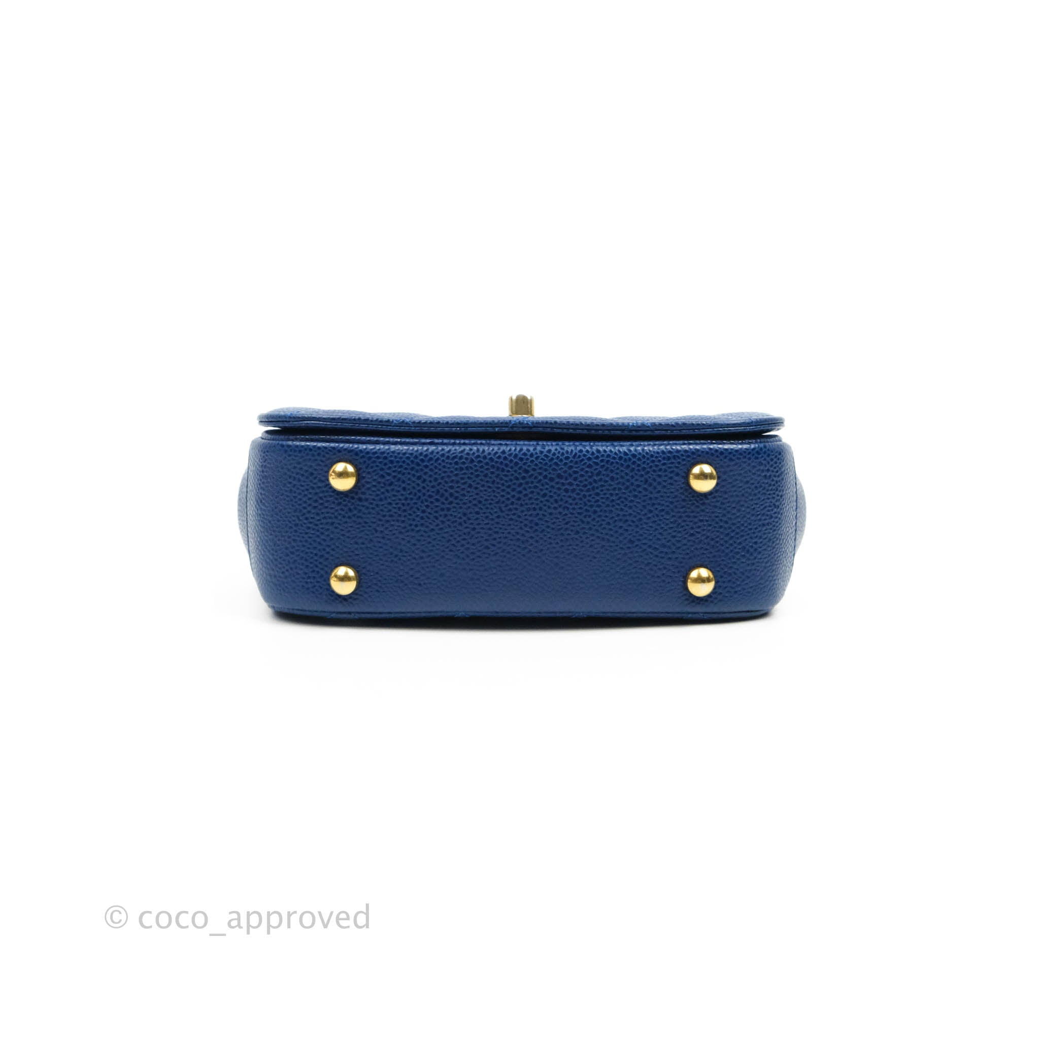 Chanel Mini Carry Around Flap Bag Blue Caviar Aged Gold Hardware – Coco  Approved Studio