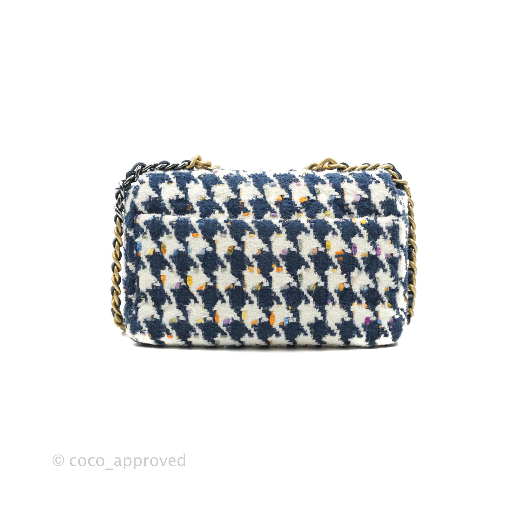 CHANEL Tweed Shearling Round Clutch With Chain and Coin Purse
