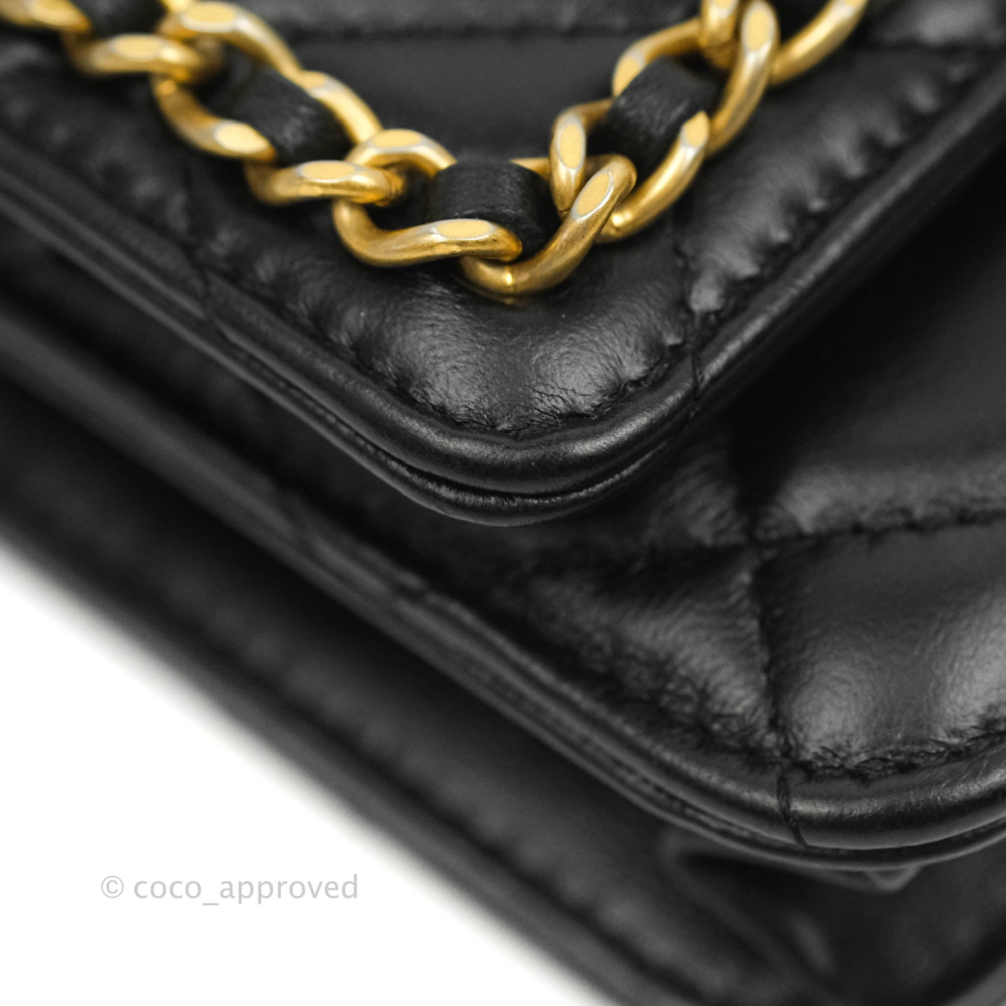 CHANEL Quilted Chain Around Pouch Black 1297465