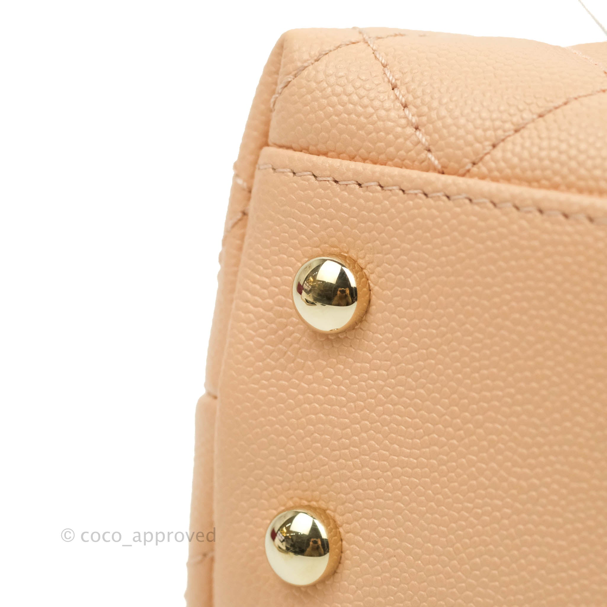 Chanel Mini Coco Handle Light Beige Pink Caviar Gold Hardware