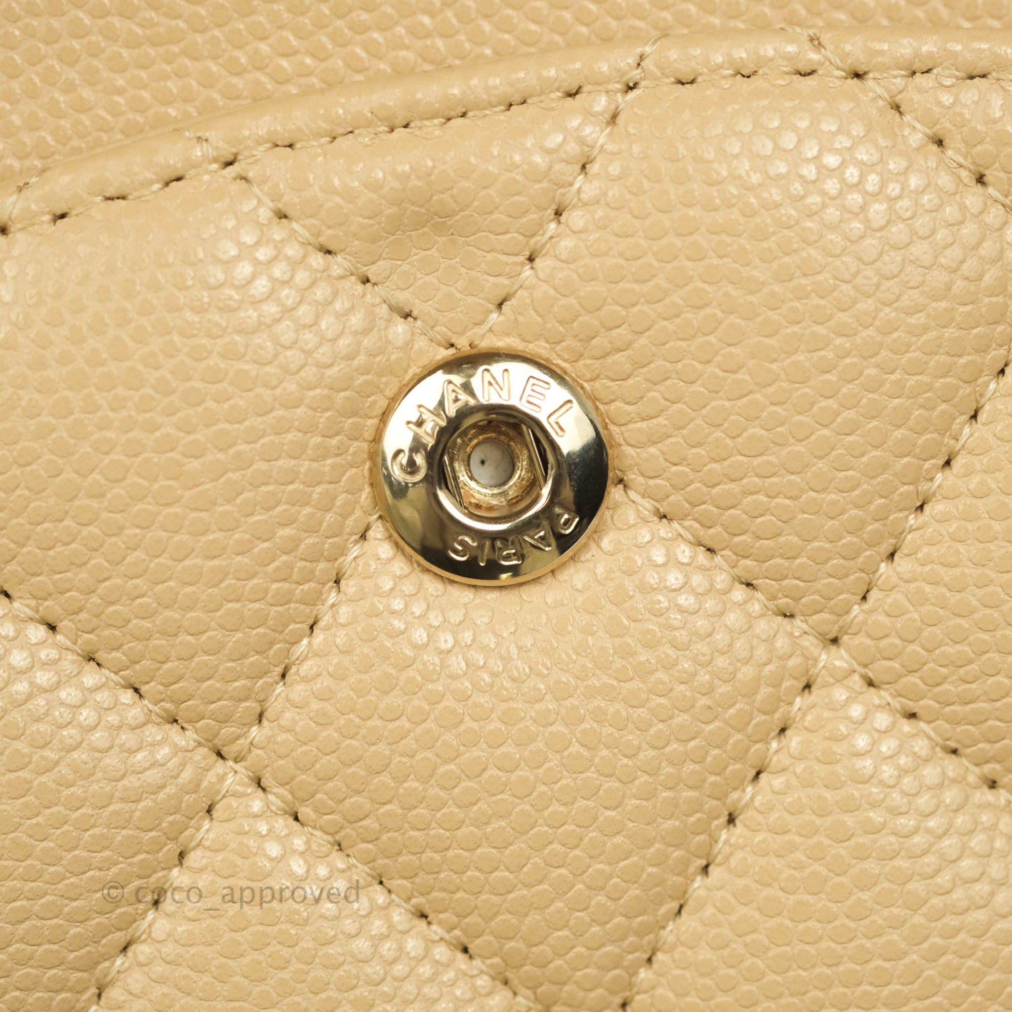 Chanel Caviar Quilted M/L Double Flap Beige Light Gold Hardware 19B – Coco  Approved Studio