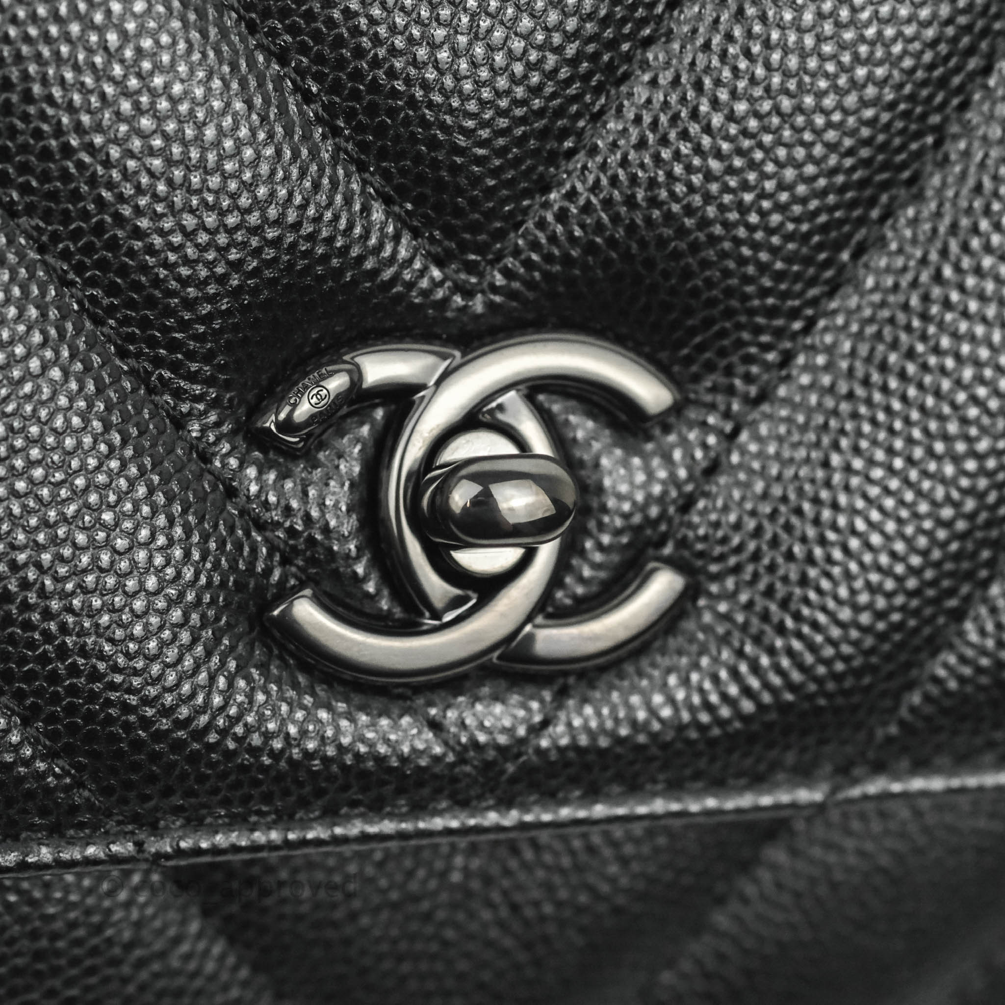 Chanel Small Medium Coco Handle Chevron So Black Caviar  Coco Approved  Studio