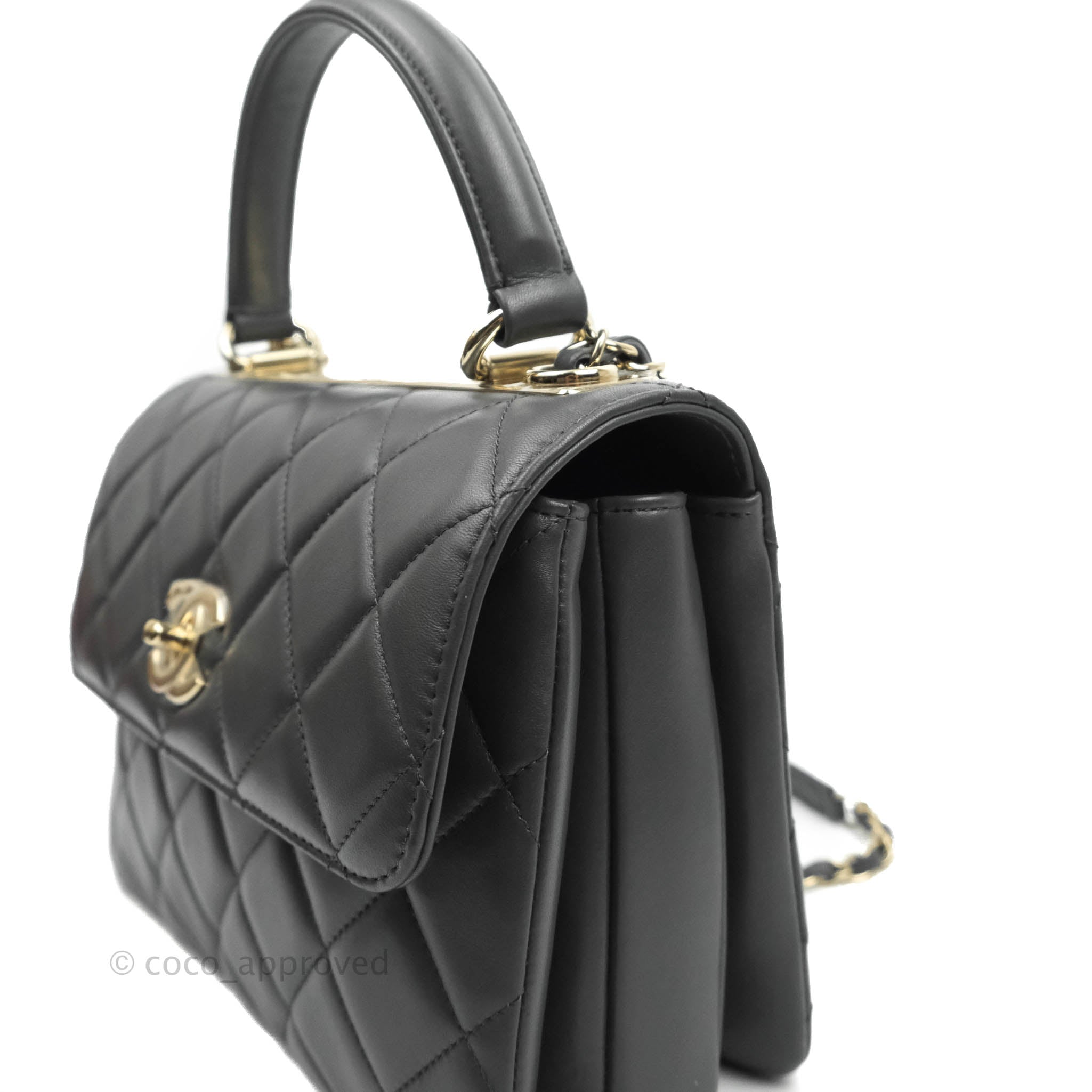 Chanel Small Trendy CC Dark Grey Lambskin Gold Hardware 21K – Coco Approved  Studio