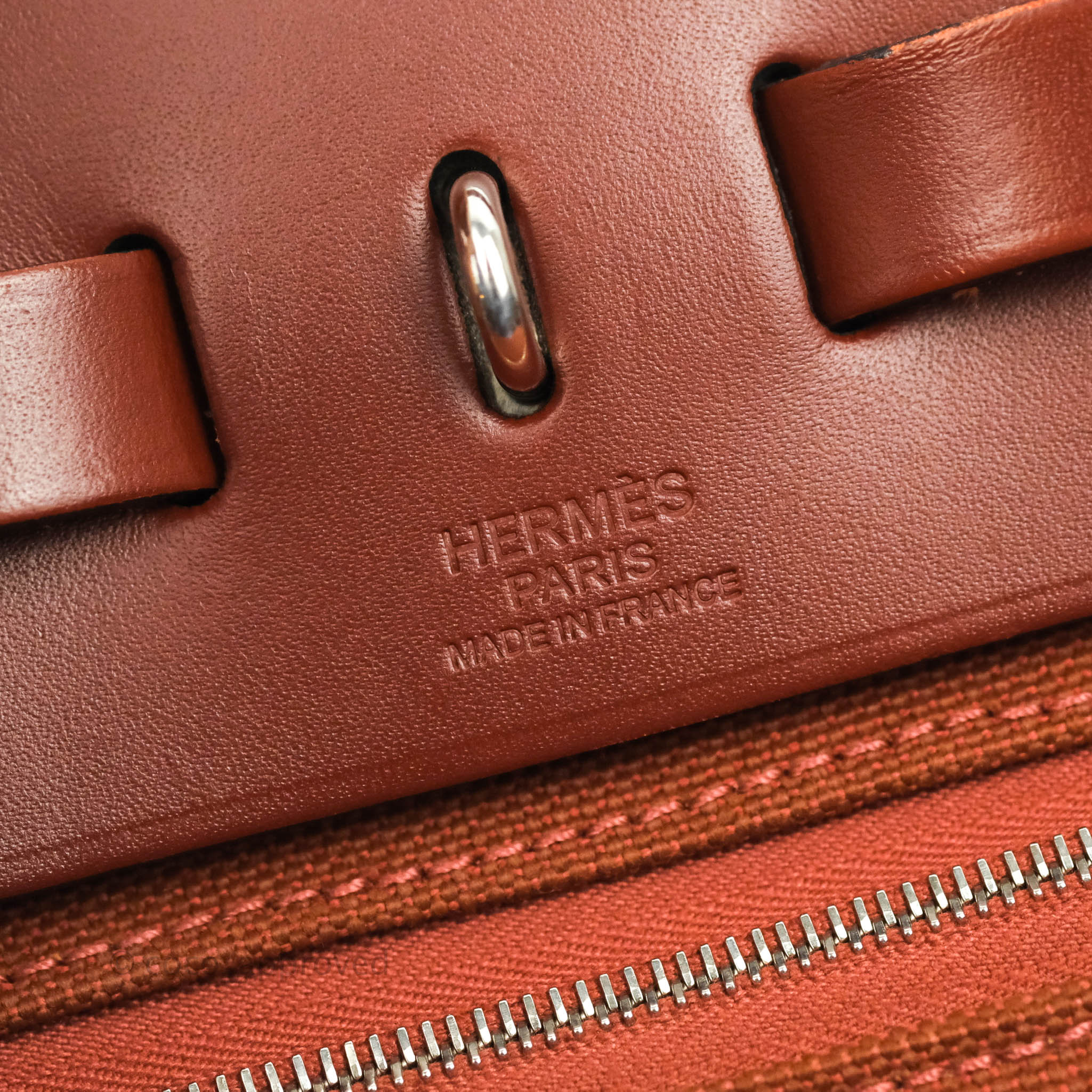 Hermès Herbag Zip 31 Toile H Berline Orange Meca/Rouge H Gold