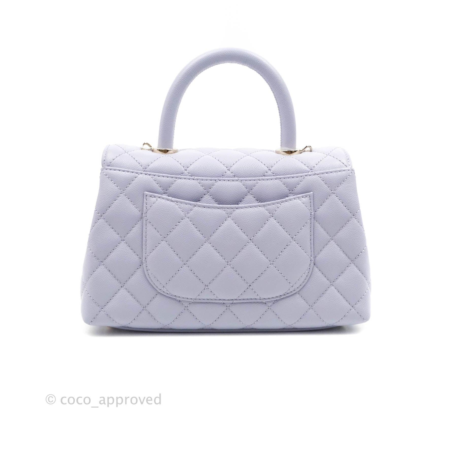 Chanel Mini (Small) Coco Handle Quilted Purple Lilac Caviar Gold Hardw –  Coco Approved Studio