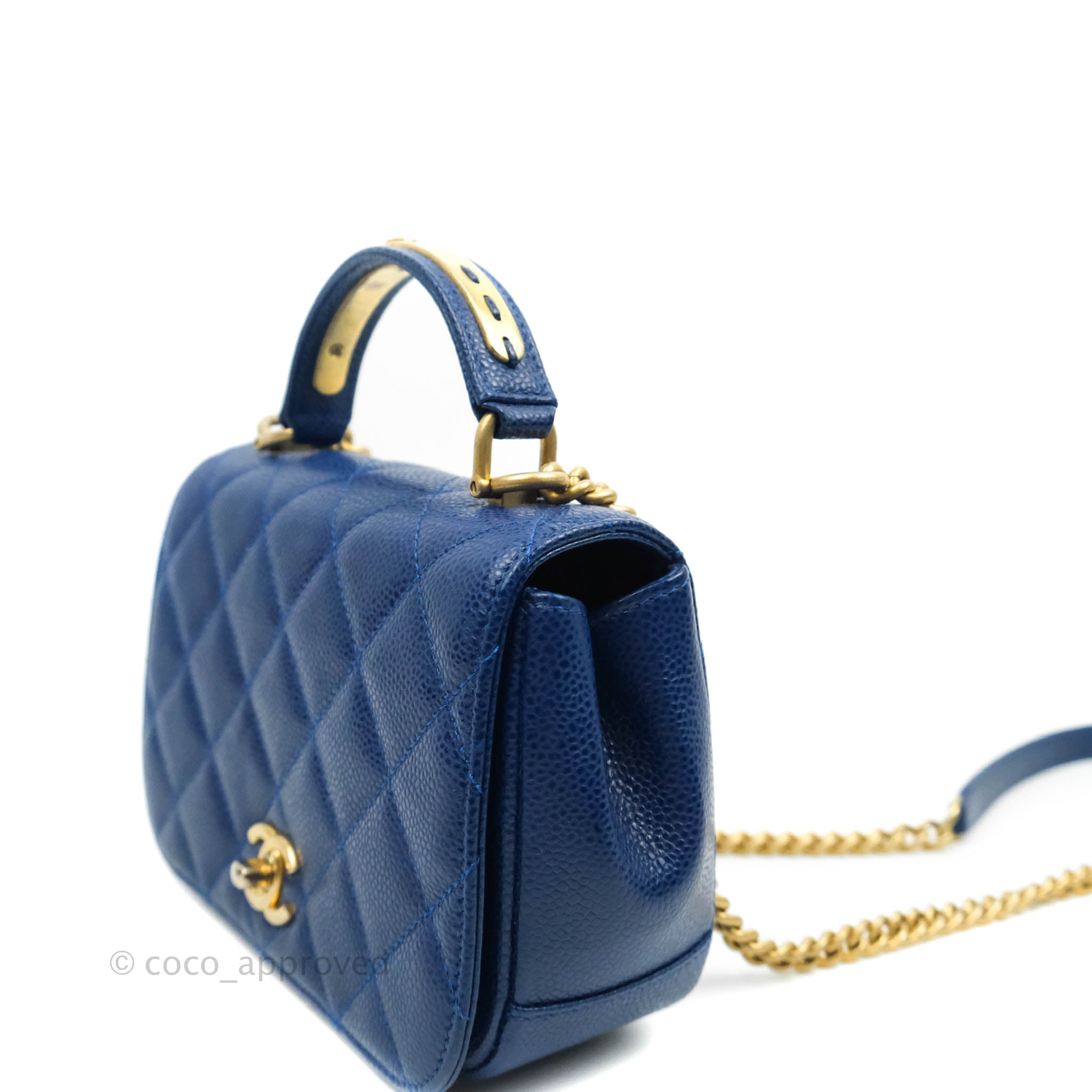 Chanel Flap Bag with Top Handle Mini Baby Blue