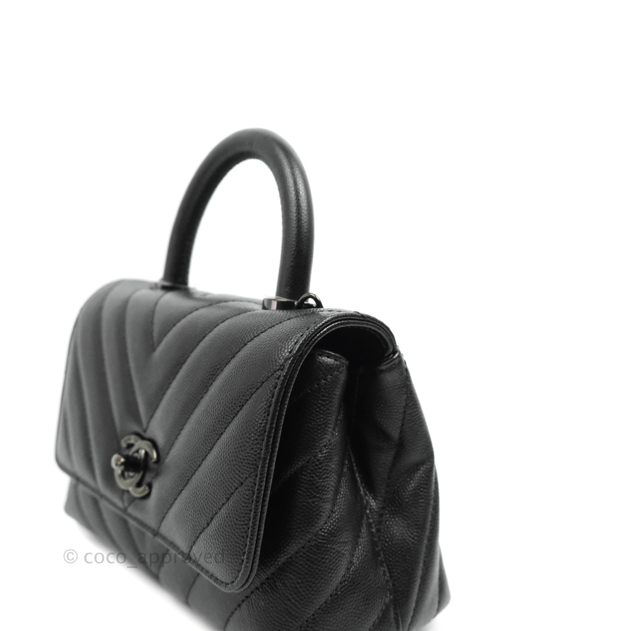 Chanel small black coco handle bag