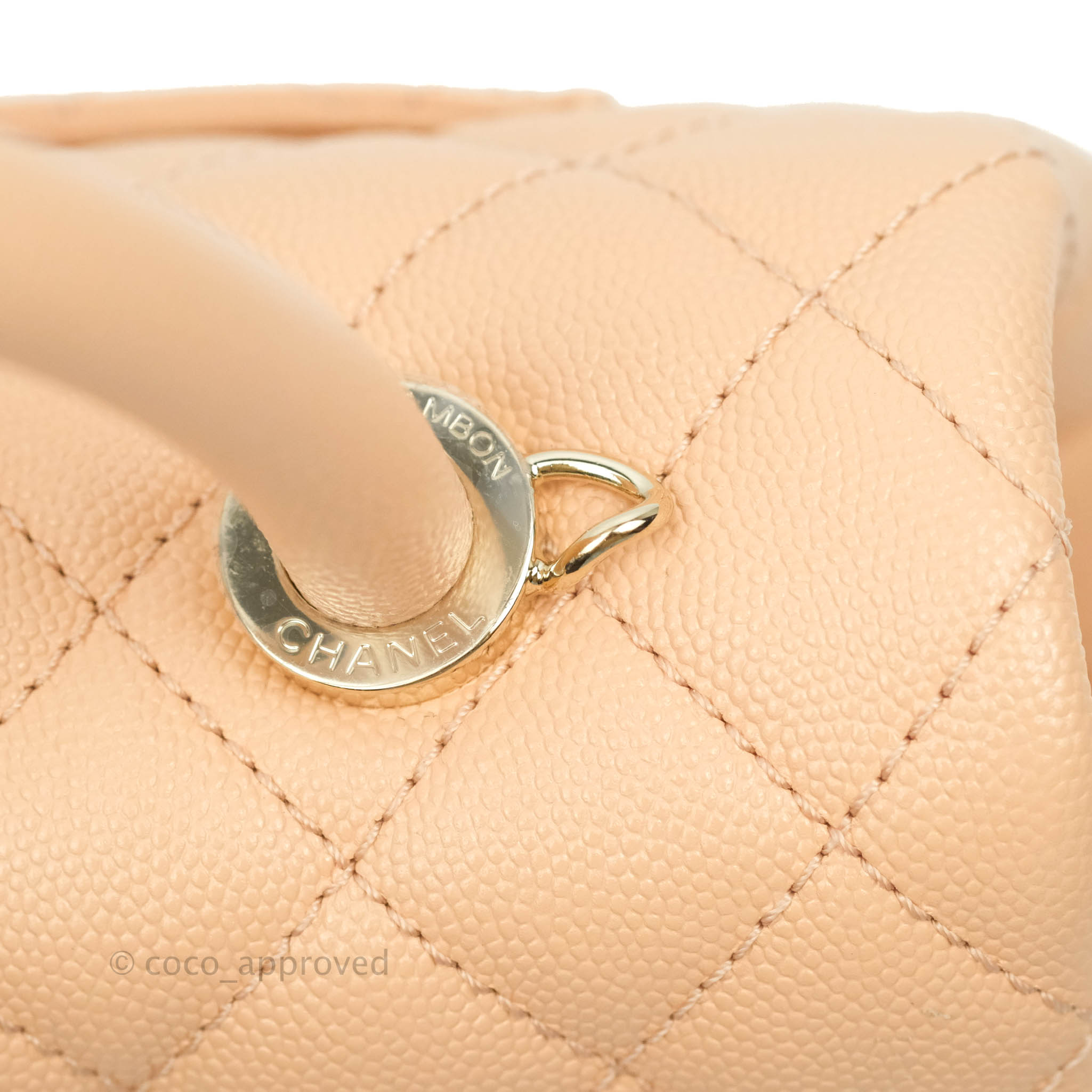 Chanel Small Coco Handle Flap Light Pink Caviar Light Gold