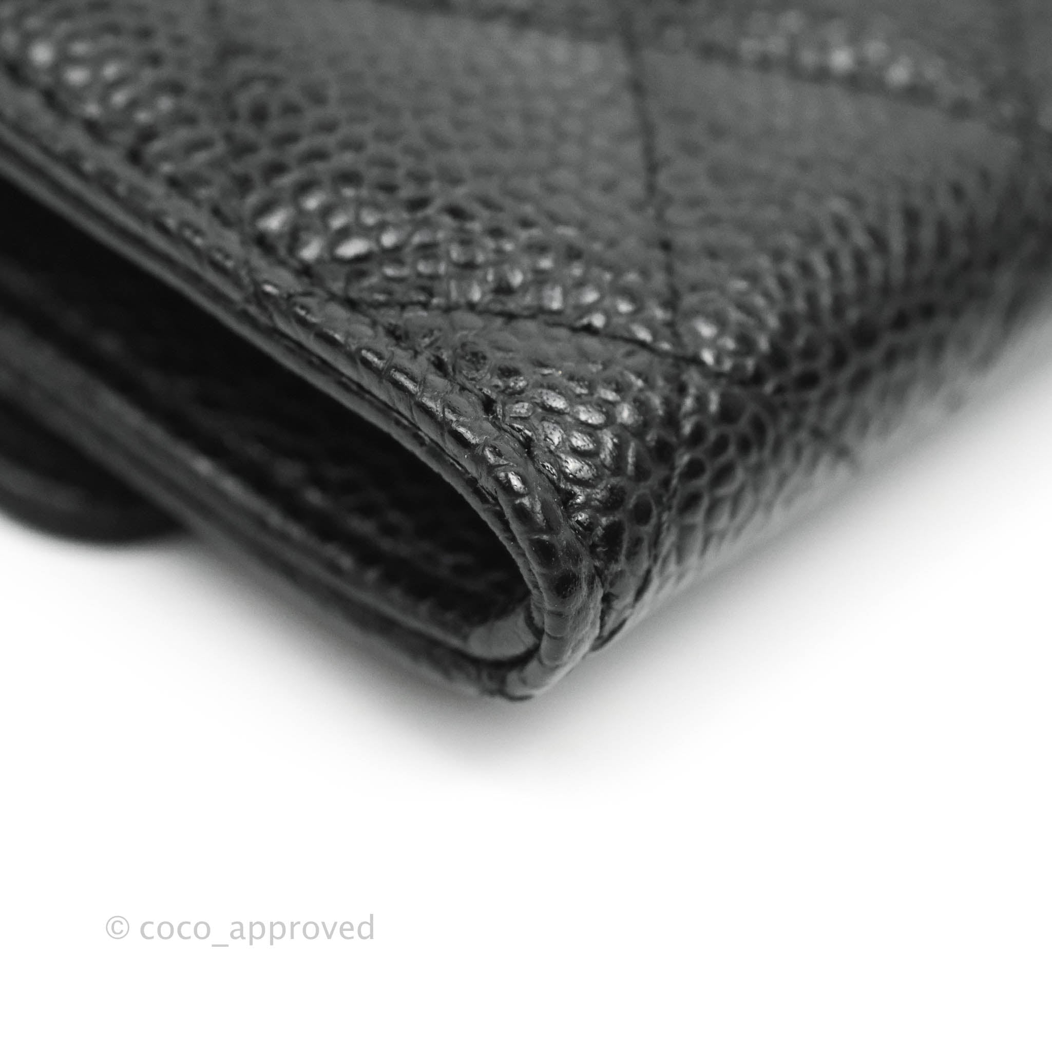 Chanel Caviar Quilted Flap Card Holder Black Gold Hardware – Coco